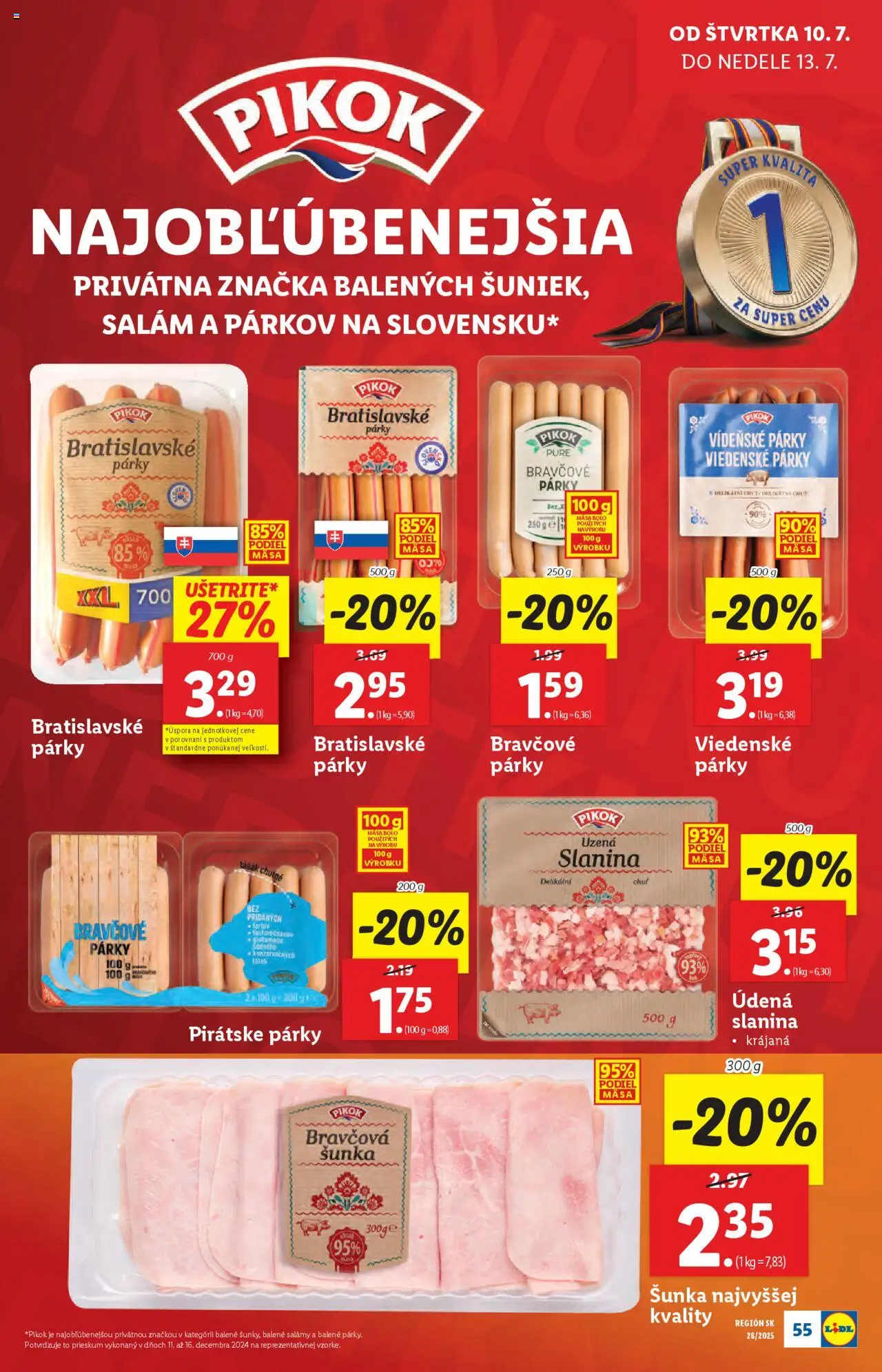 Lidl leták │ platný od 07.07.2025 | Strana: 66 | Produkty: Šunka, Slanina, Párky