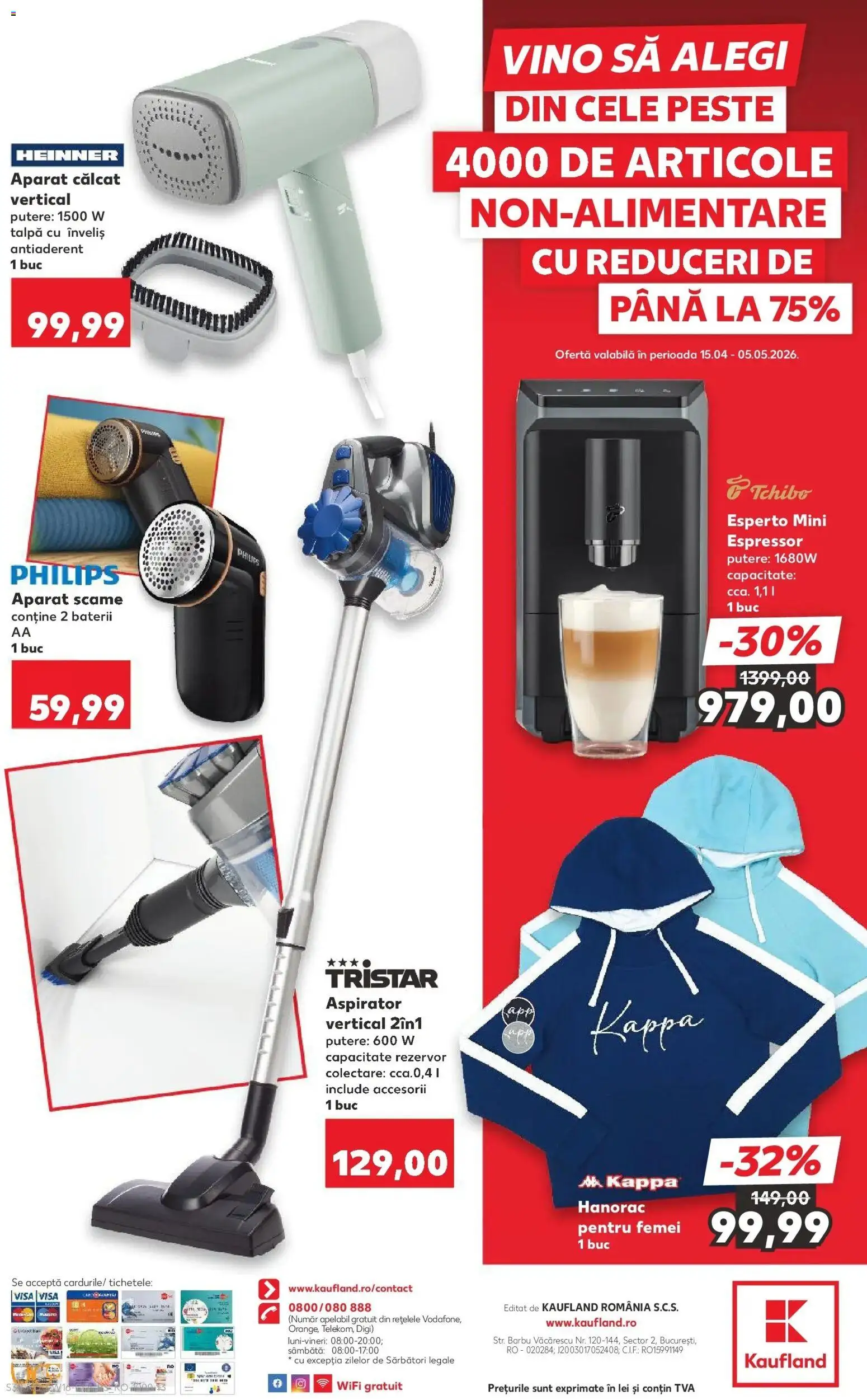 Noul catalog Kaufland – valabil de la 15.04.2026 | Pagină: 30 | Produse: Espressor, Aspirator, Baterii, Keşe