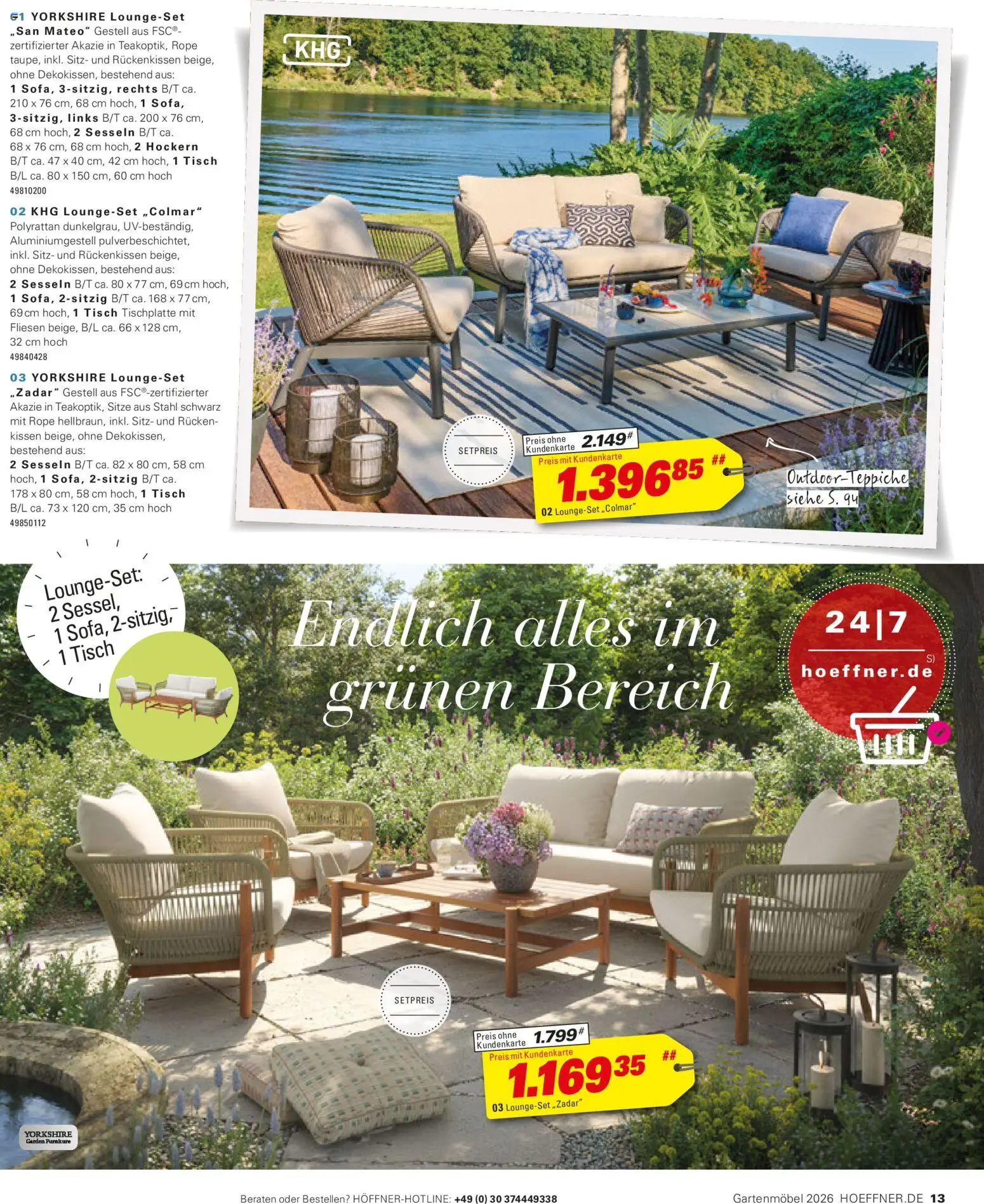 Höffner Prospekt Gartenmöbel – gültig ab 27.03.2026 | Seite: 13 | Produkte: Kissen, Tisch