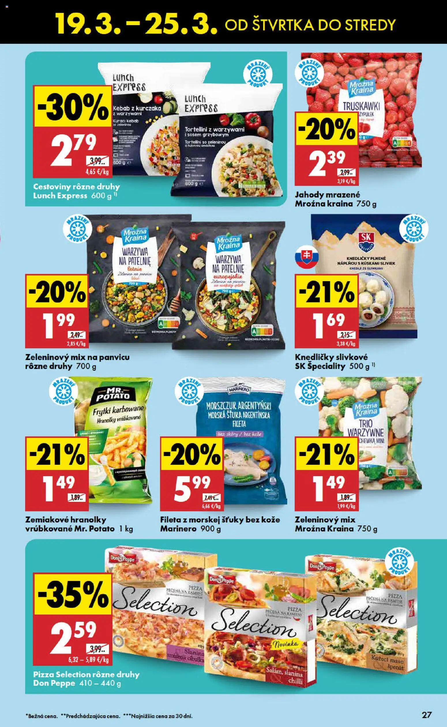 Nové Biedronka akcie – leták je platný od 19.03.2026 | Strana: 27 | Produkty: Pizza, Cestoviny, Chilli, Jahody