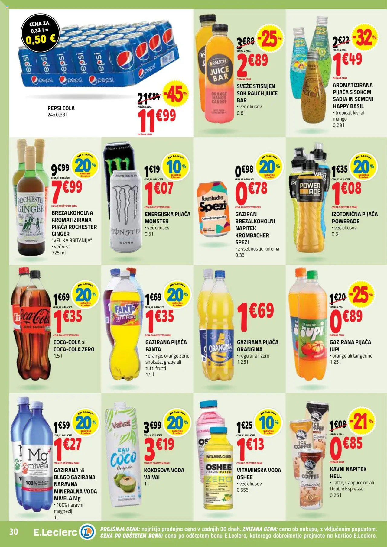 E.leclerc katalog │ velja od 13.08.2025 | Stran: 30 | Izdelki: Sok, Kivi, Voda, Mango