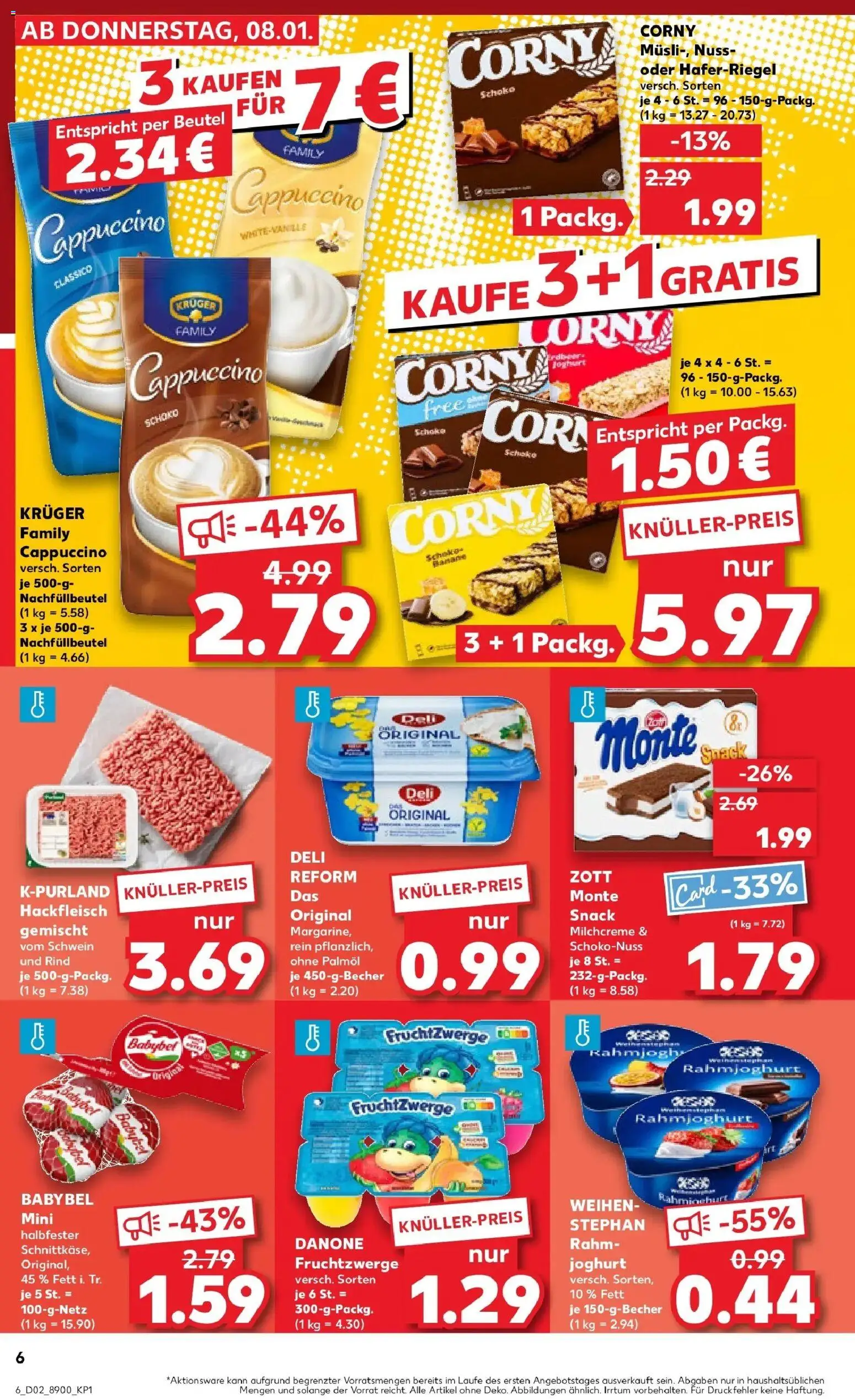 Kaufland prospekt Osnabrück	 – gültig ab 08.01.2026 | Seite: 6 | Produkte: Margarine, Babybel, Deli reform, Hackfleisch