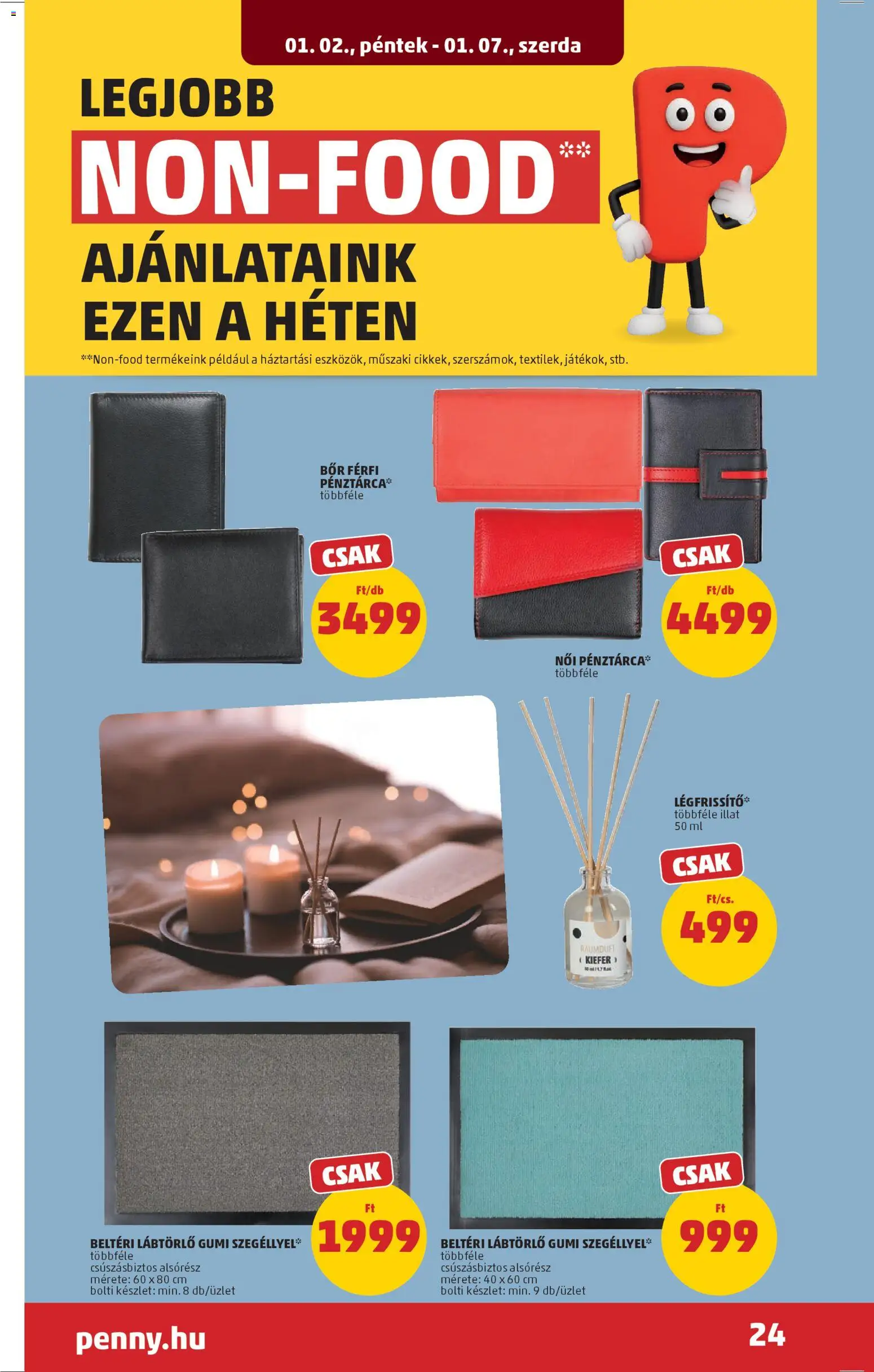 PENNY akciós ujság - amely érvényes a következő dátumtól: 02.01.2026 | Oldal: 28 | Termékek: Pénztárca, Lábtörlő, Bor