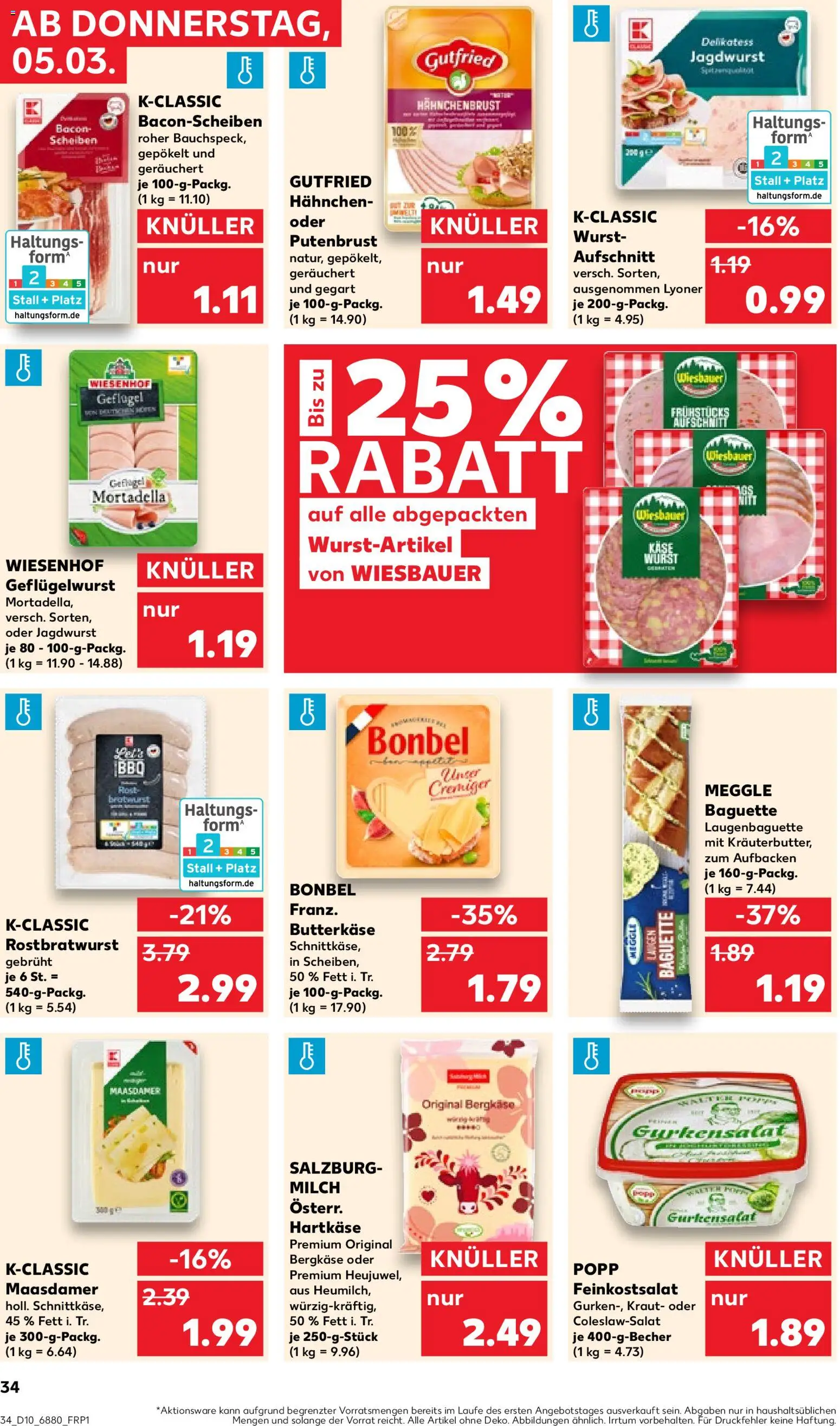 Kaufland prospekt Völklingen	 – gültig ab 05.03.2026 | Seite: 34 | Produkte: Milch, Bratwurst, Baguette, Wurst