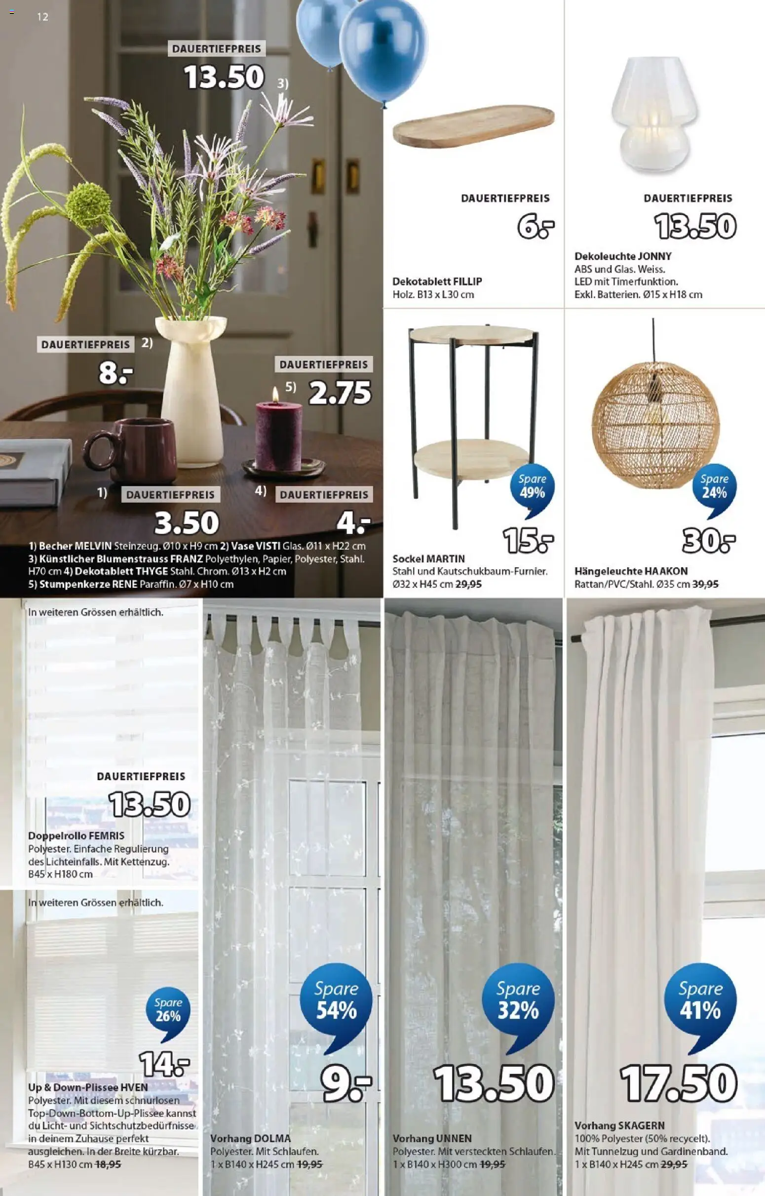 JYSK aktionen – gültig ab 14.04.2026 | Seite: 12 | Produkte: Vase, Vorhang