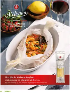 La Molisana Spaghetti, Heerlijke La Molisana Spaghetti met garnalen en schelpjes uit de oven - Voorbeeld van een folder van Plus, geldig van 29.11.2025 | Pagina: 62 | Producten: Oven, De oven, La