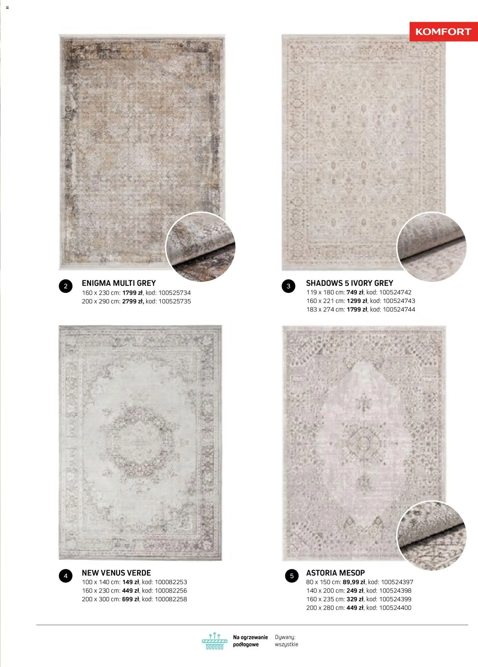 Komfort gazetka - Katalog dywanów od 17.03.2026 | Strona: 59 | Produkty: Dywany