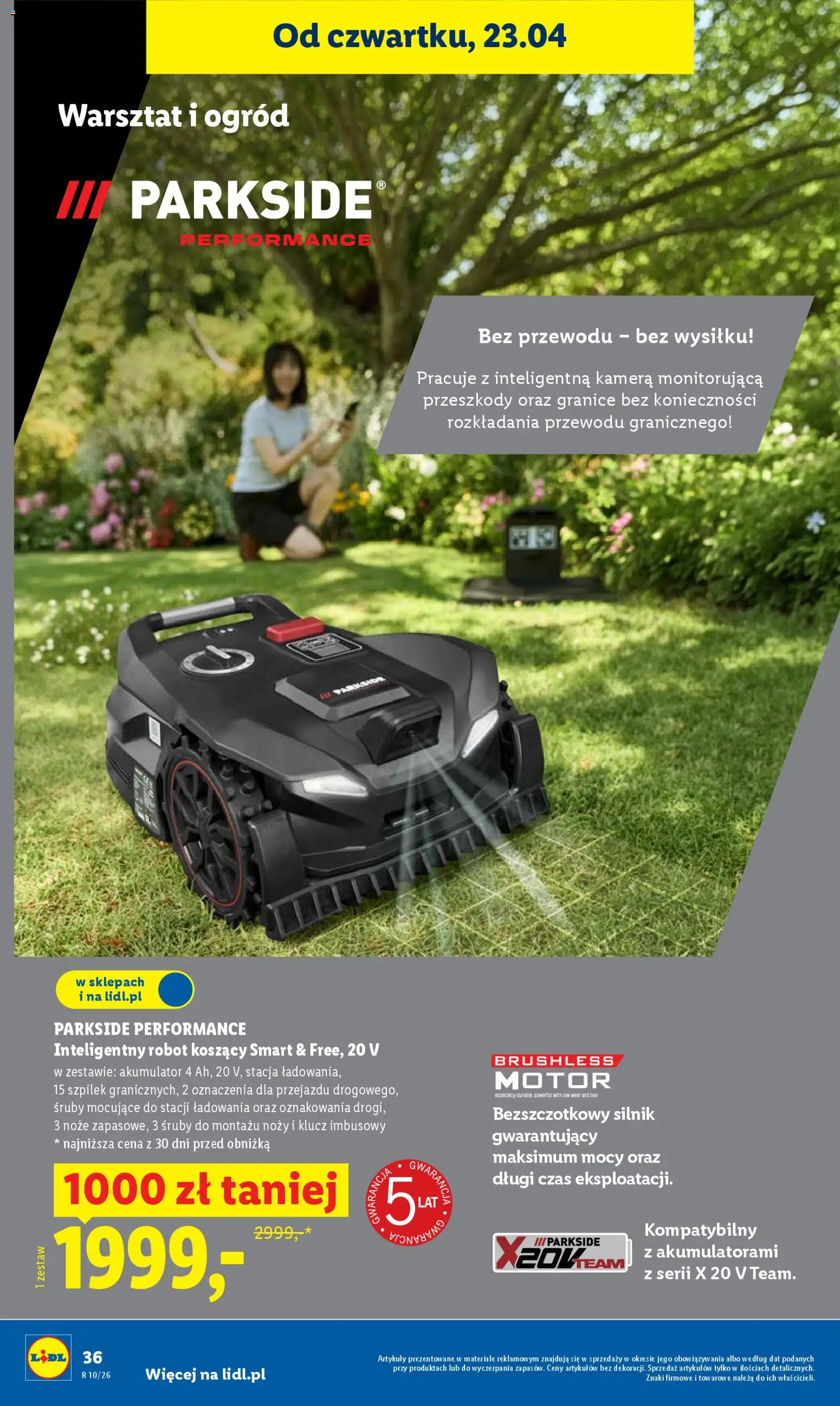 Lidl Polsko leták od 23.04.2026 | Strana: 36 | Produkty: Parkside, Nože, Kamera, Robot