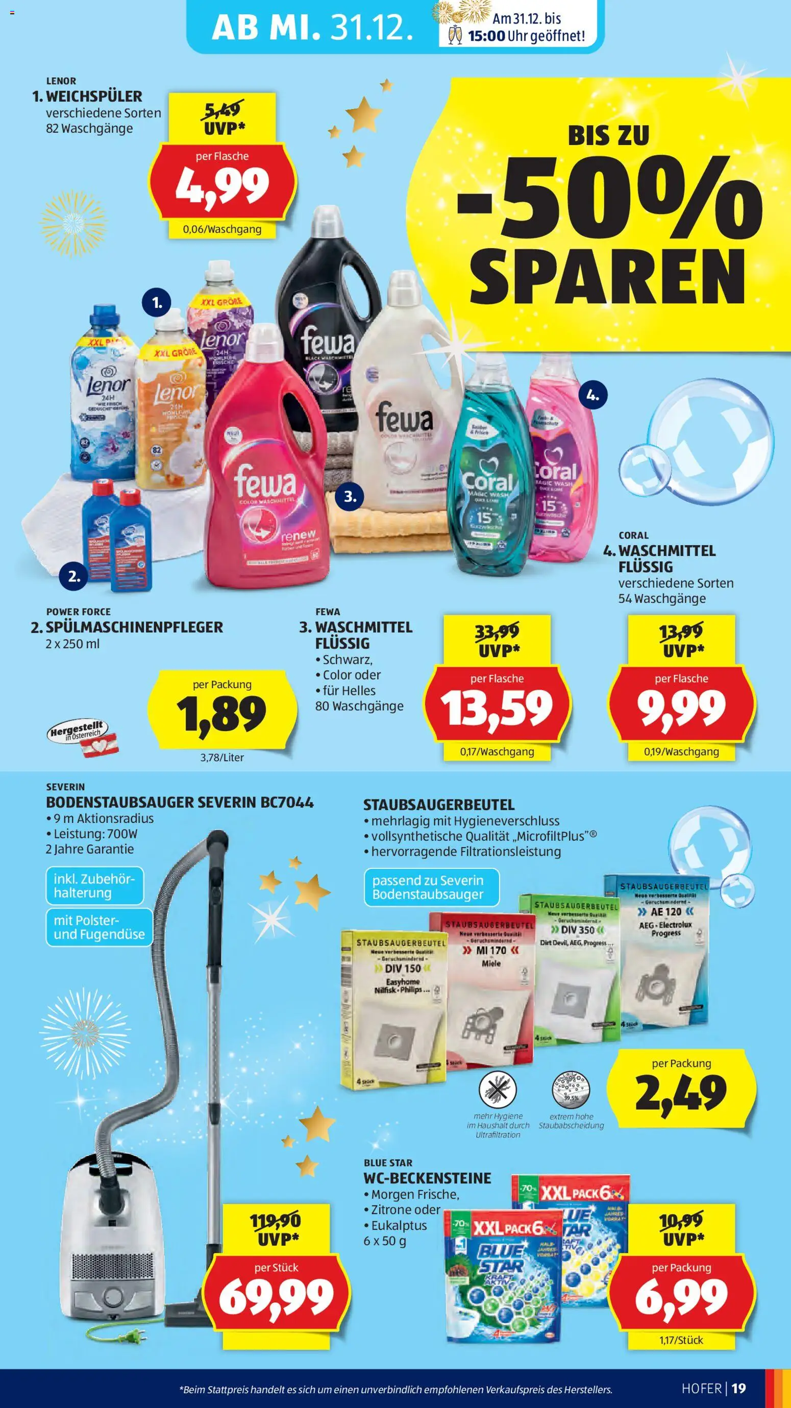Hofer Flugblatt gültig ab 22.12.2025 | Seite: 23 | Produkte: Zitrone, Uhr, Weichspüler, Waschmittel