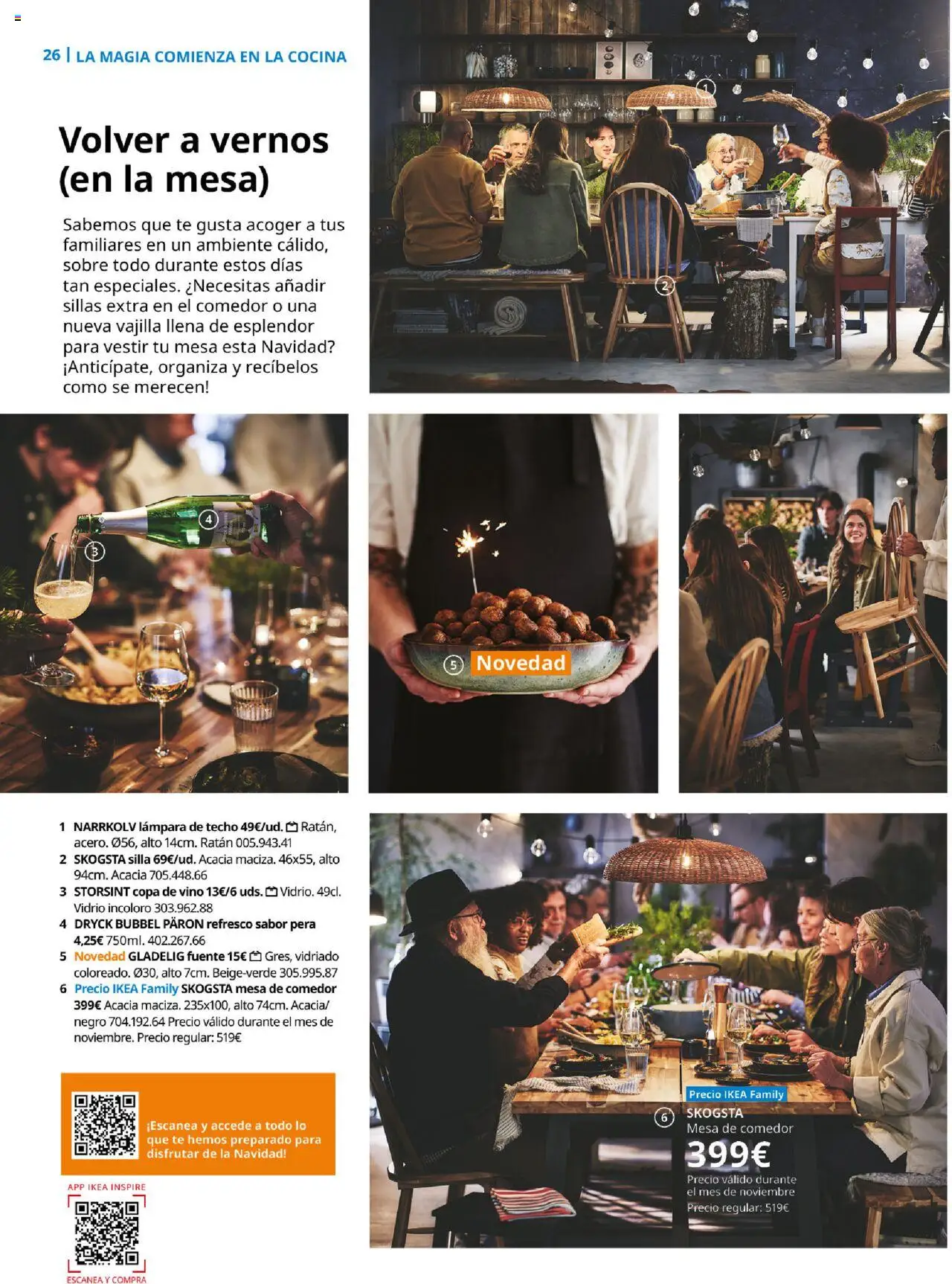 Catálogo IKEA Family │ válido desde el 01.10.2025 | Página: 26 | Productos: Lámpara de techo, Vino, Té, Βρεφικό κρεβάτι