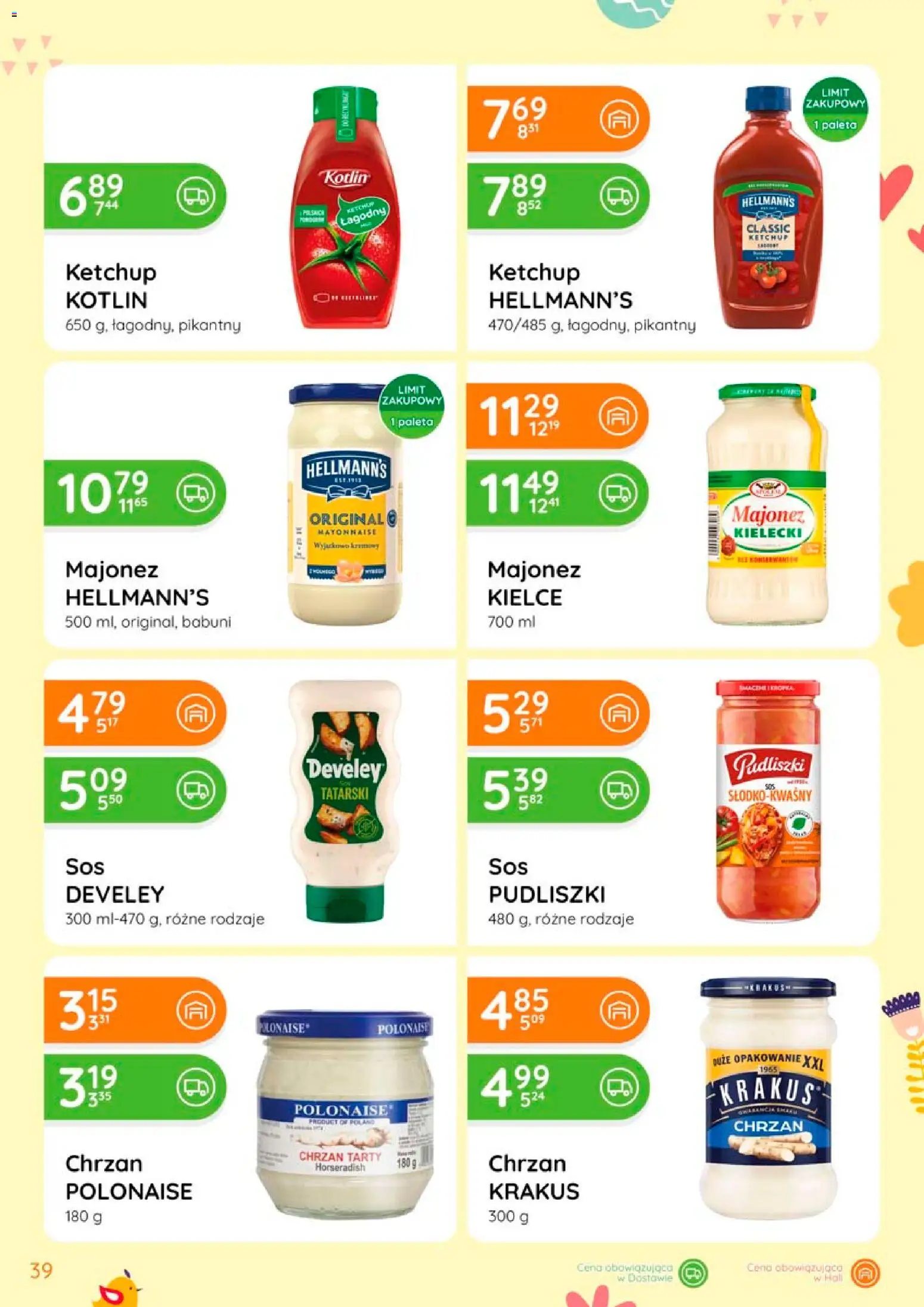 Eurocash gazetka - Oferta Produktowa od 05.03.2026 | Strona: 39 | Produkty: Ketchup, Chrzan, Majonez