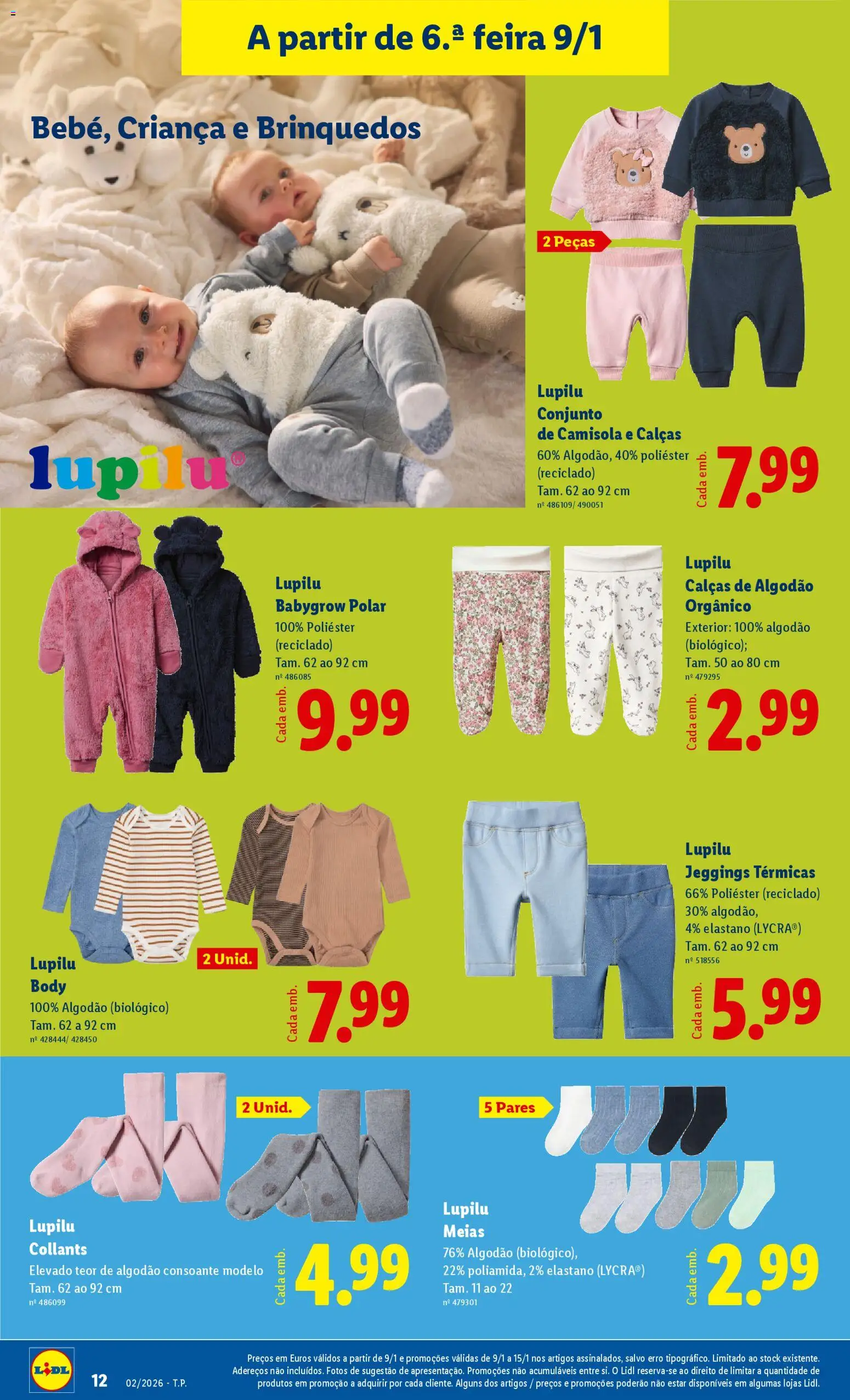 Lidl Novidades │ válido de 05.01.2026 | Página: 12 | Produtos: Algodão, Calças, Camisola, Meias
