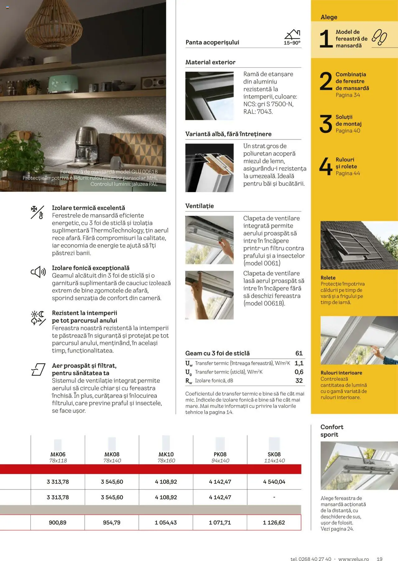 Catalog Velux – valabil de la 25.02.2025 | Pagină: 19 | Produse: Tavuk suyu, Fereastră