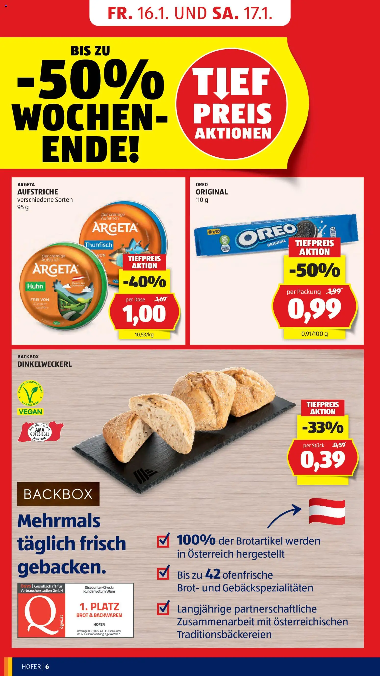 Hofer AT akciós ujság - amely érvényes a következő dátumtól: 16.01.2026 | Oldal: 8 | Termékek: Vegán