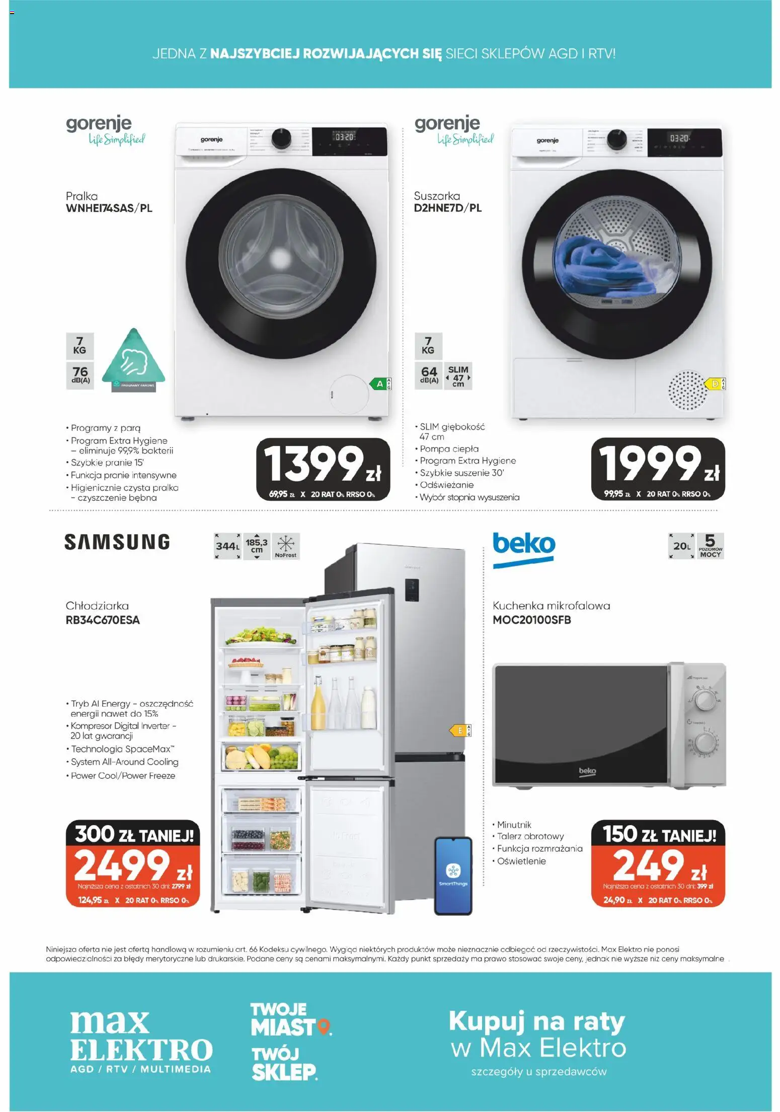Max elektro Gazetka od 30.12.2025 | Strona: 12 | Produkty: Pralka, Suszarka, Kuchenka mikrofalowa, Kuchenka