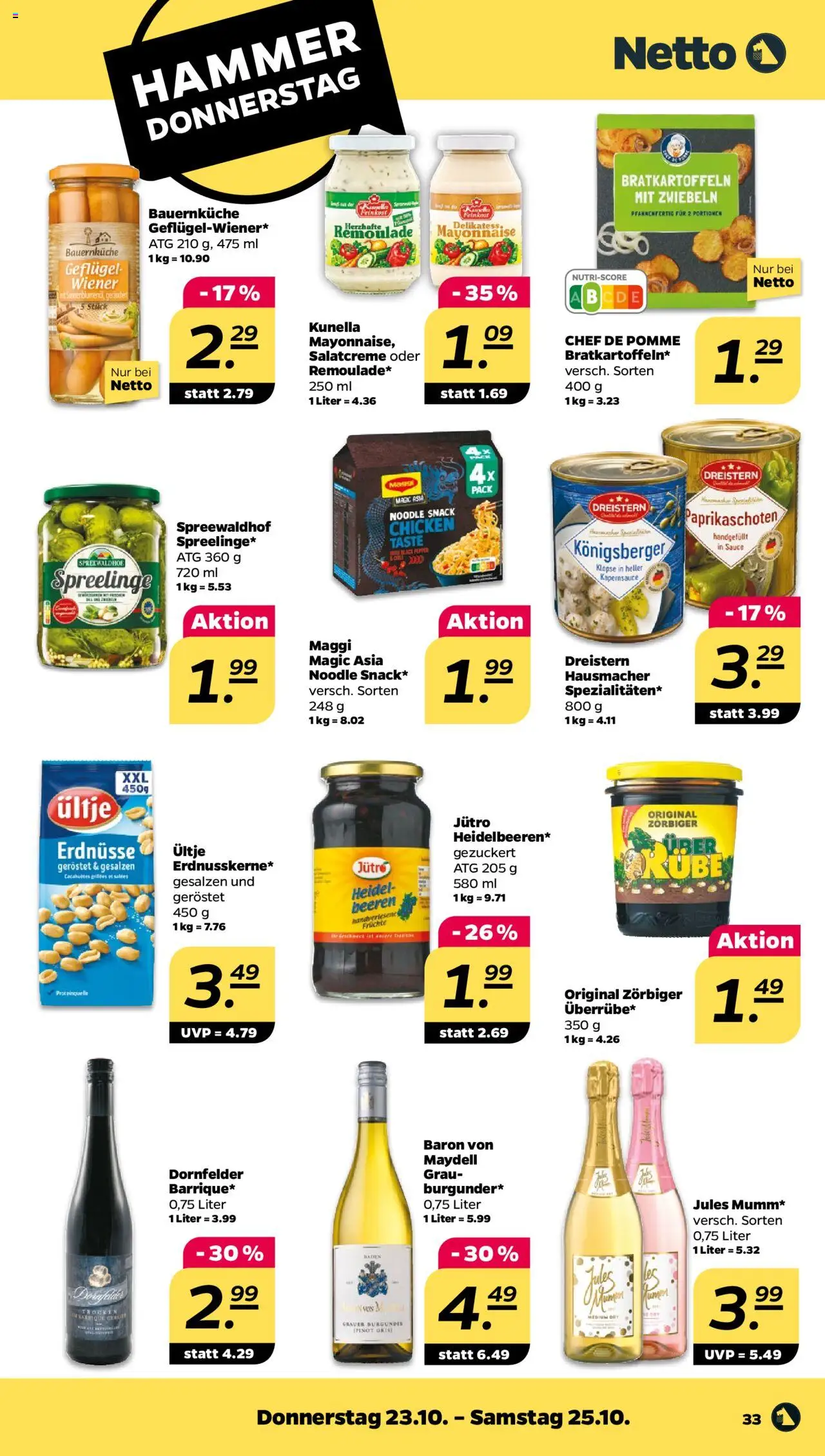 Netto Prospekt 	 – gültig ab 20.10.2025 | Seite: 35 | Produkte: Erdnüsse, Maggi, Zwiebeln, Mayonnaise