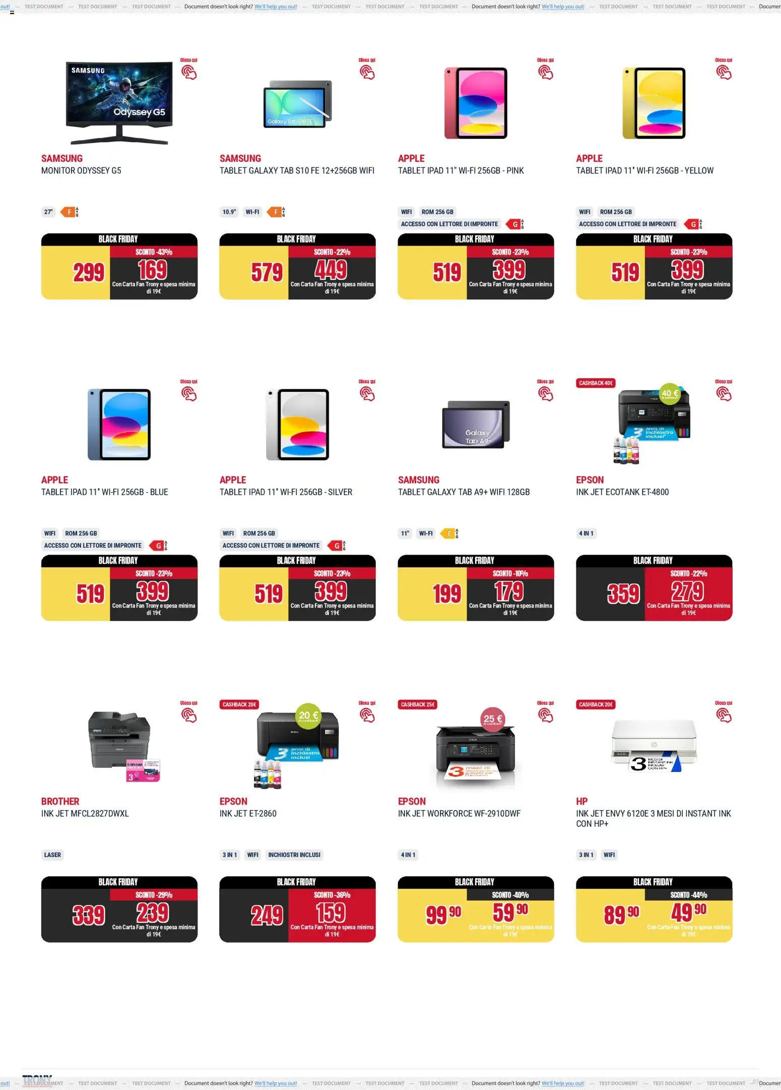 Volantino Trony del 25.11.2025 | Pagina: 3 | Prodotti: Monitor, Tablet, Fan, Samsung