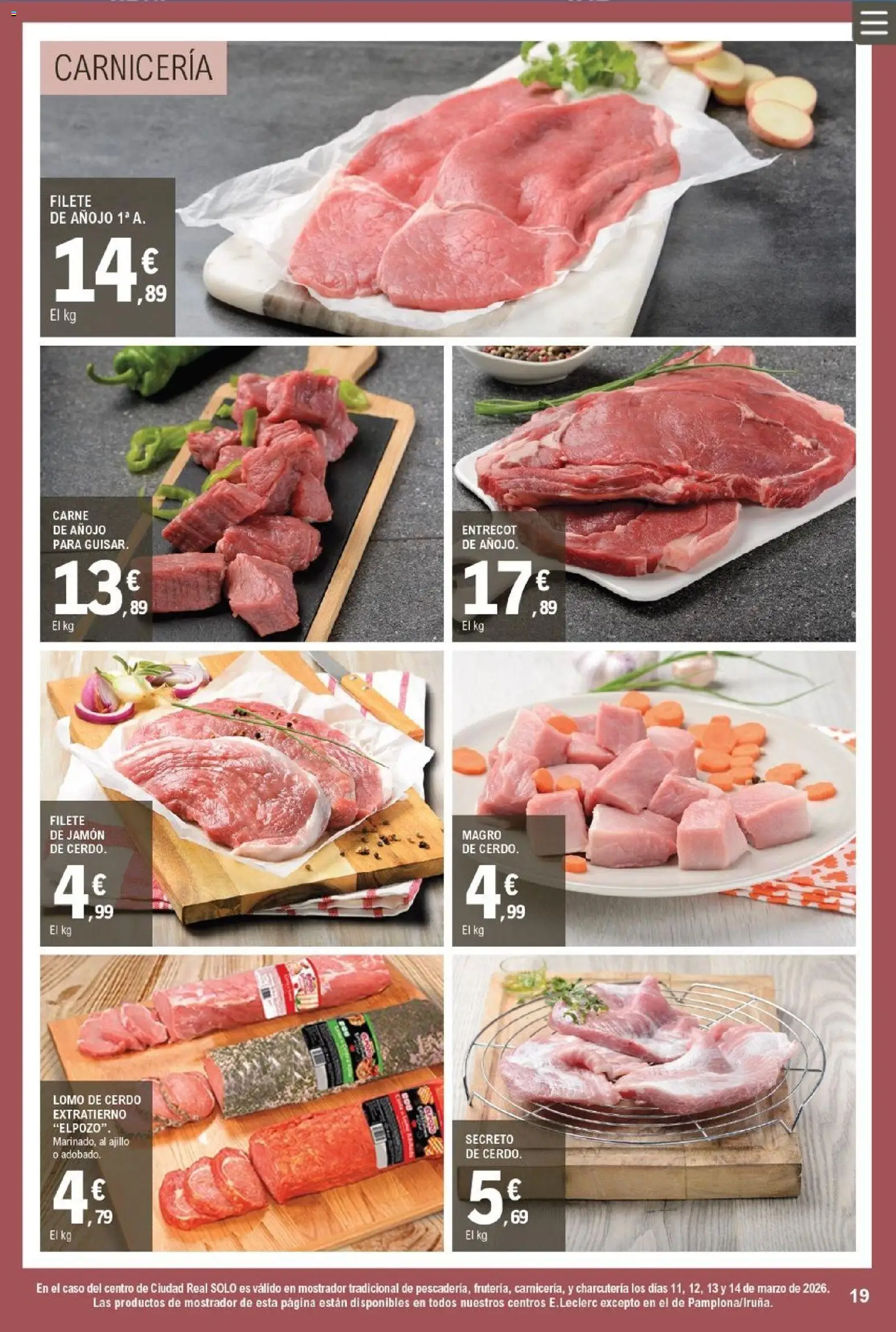 E.Leclerc folleto │ válido desde el 11.03.2026 | Página: 19 | Productos: Jamón, Cerdo, Filete
