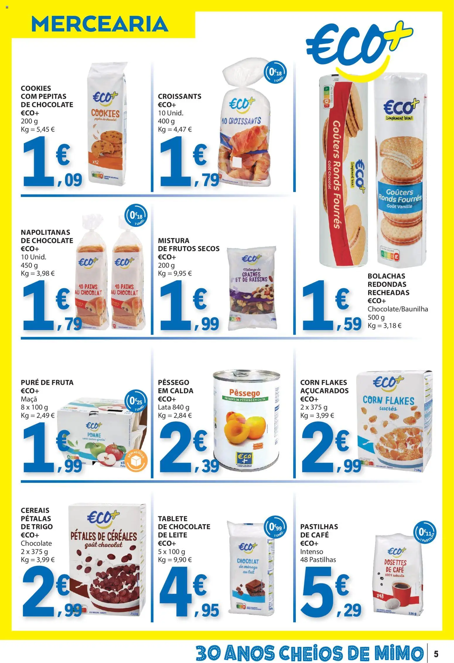 E.Leclerc folheto │ válido de 06.01.2026 | Página: 5 | Produtos: Bolachas, Leite, Café, Maça