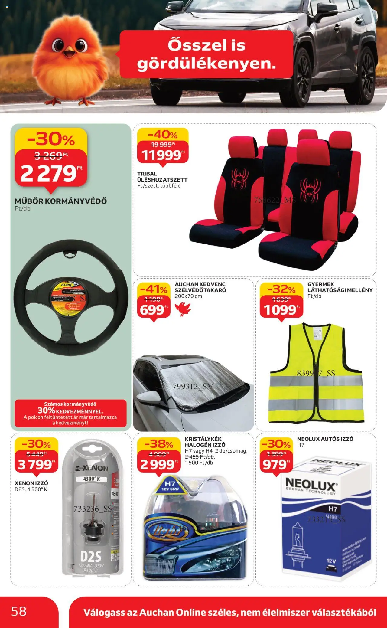 Auchan akciós ujság - amely érvényes a következő dátumtól: 09.10.2025 | Oldal: 58 | Termékek: Izzó, Mellény