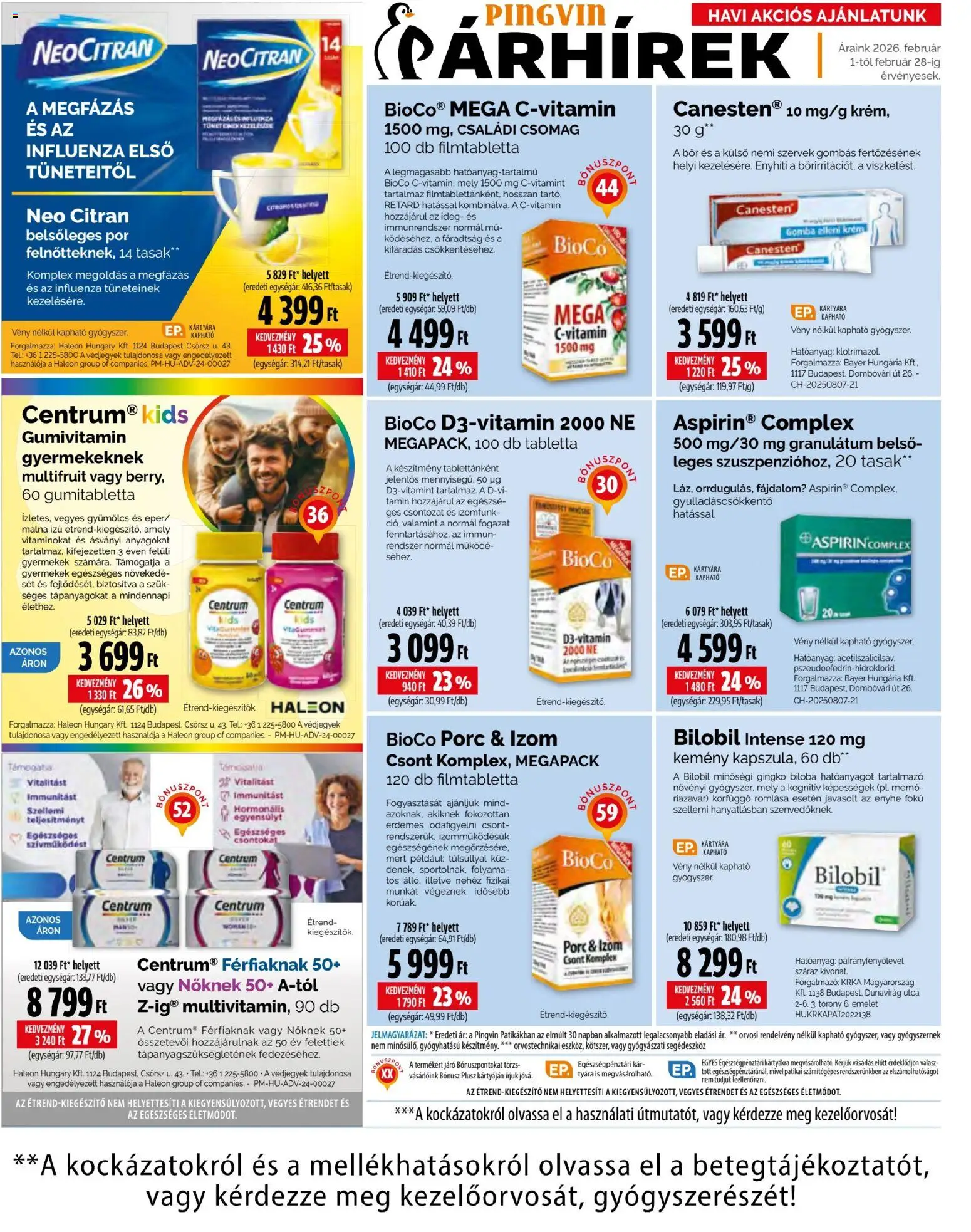 Pingvin Patika akciós ujság - amely érvényes a következő dátumtól: 01.02.2026 | Oldal: 12 | Termékek: Málna, Gyümölcs, Gomba, Bor