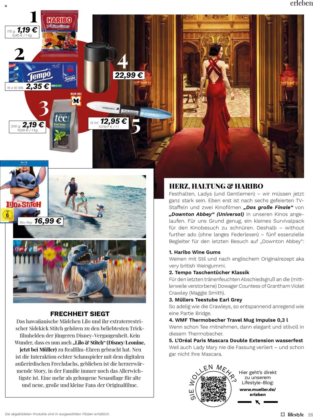 Müller  Lifestyle – gültig ab 15.09.2025 | Seite: 55 | Produkte: Haribo, Tempo, Mascara, Tee