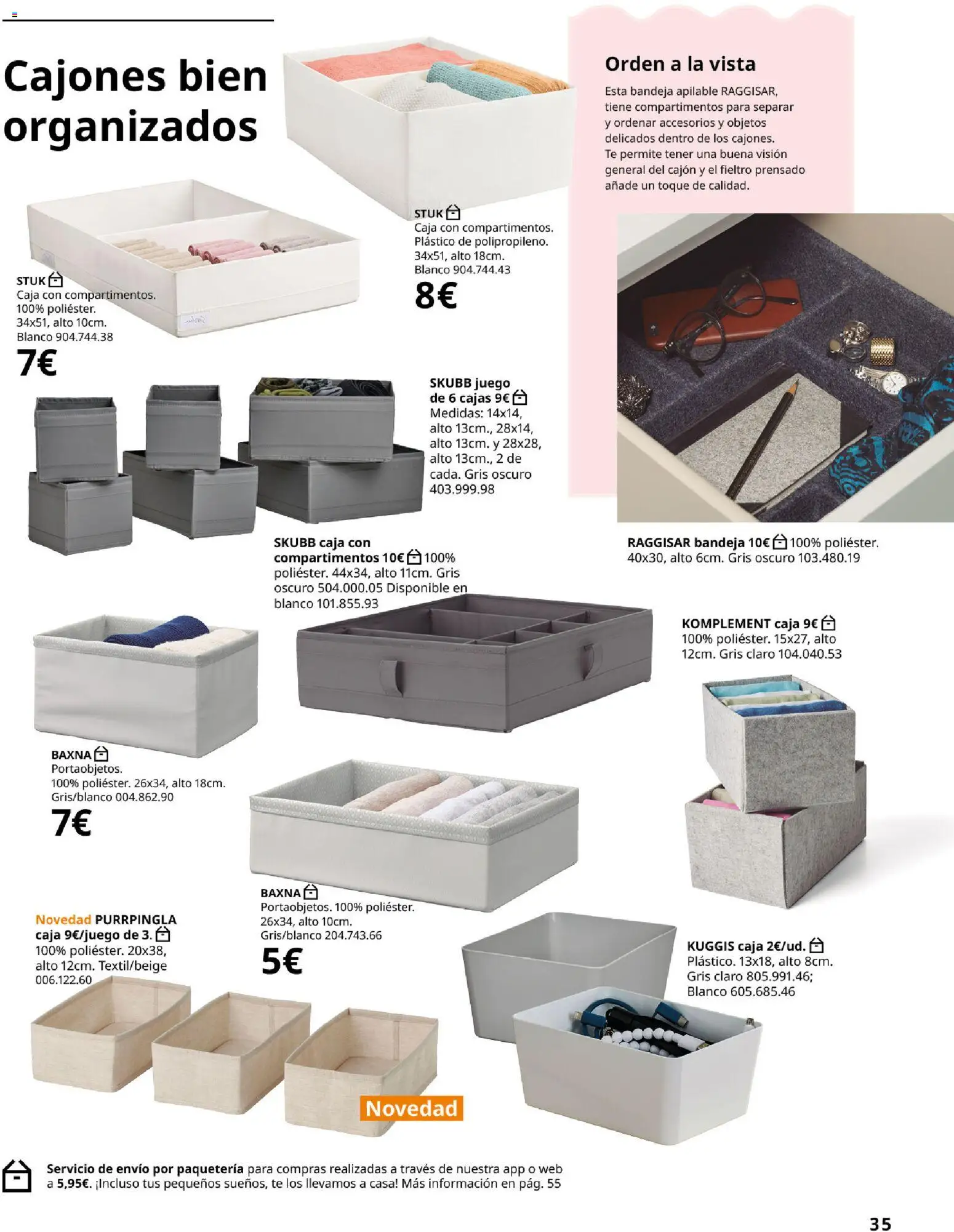 Catálogo IKEA Organización en el hogar │ válido desde el 15.01.2026 | Página: 35 | Productos: General, Té, Bandeja, Caja