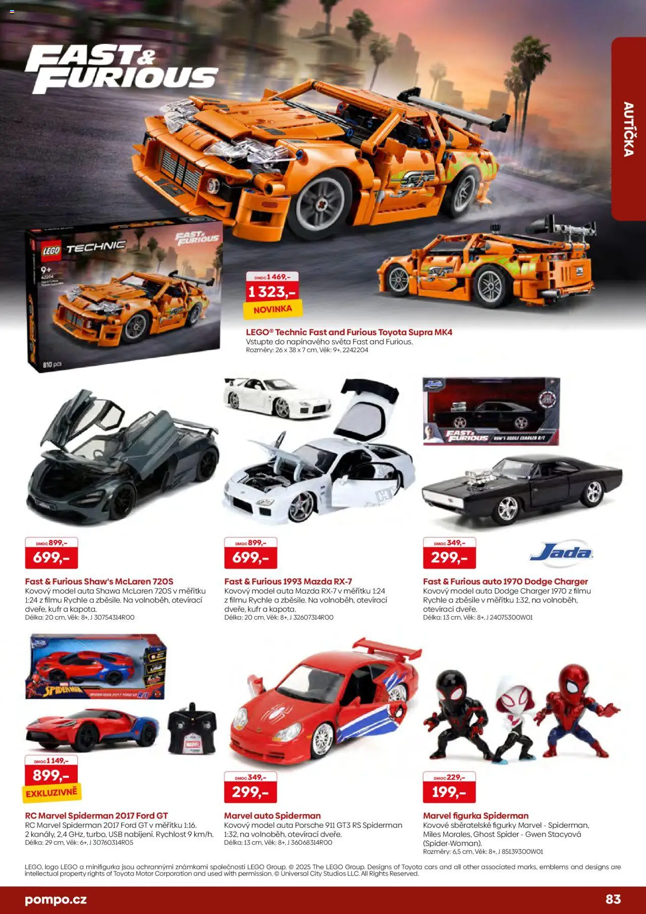 POMPO katalog Vánoce 2025 od 16.10.2025 | Strana: 83 | Produkty: LEGO, Kufr, USB, Figurky