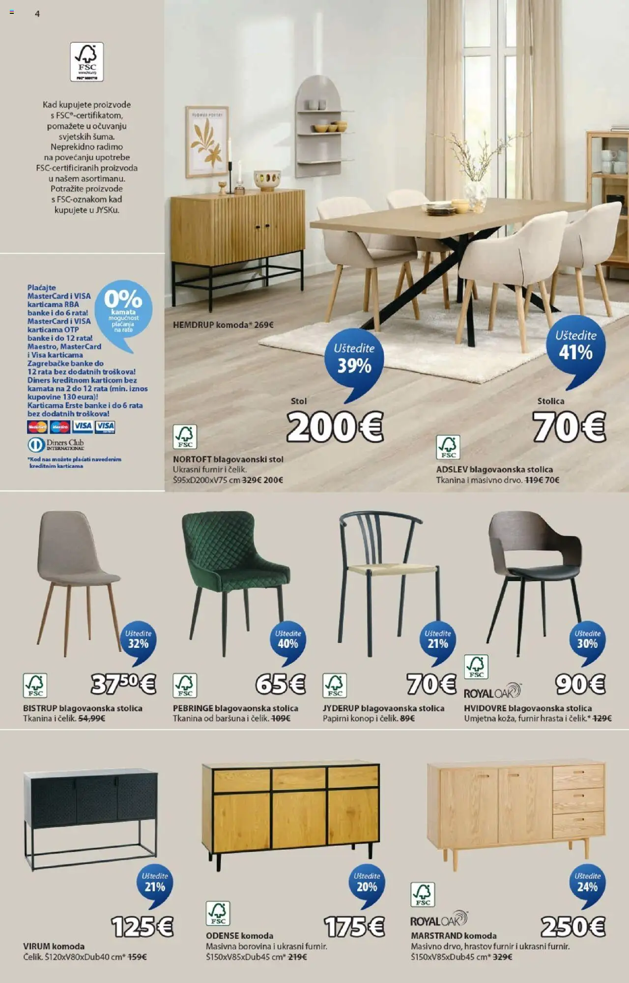 JYSK katalog | vrijedi od 24.09.2025 | Stranica: 4 | Proizvodi: Komoda, Stol, Stolica, Blagovaonska stolica