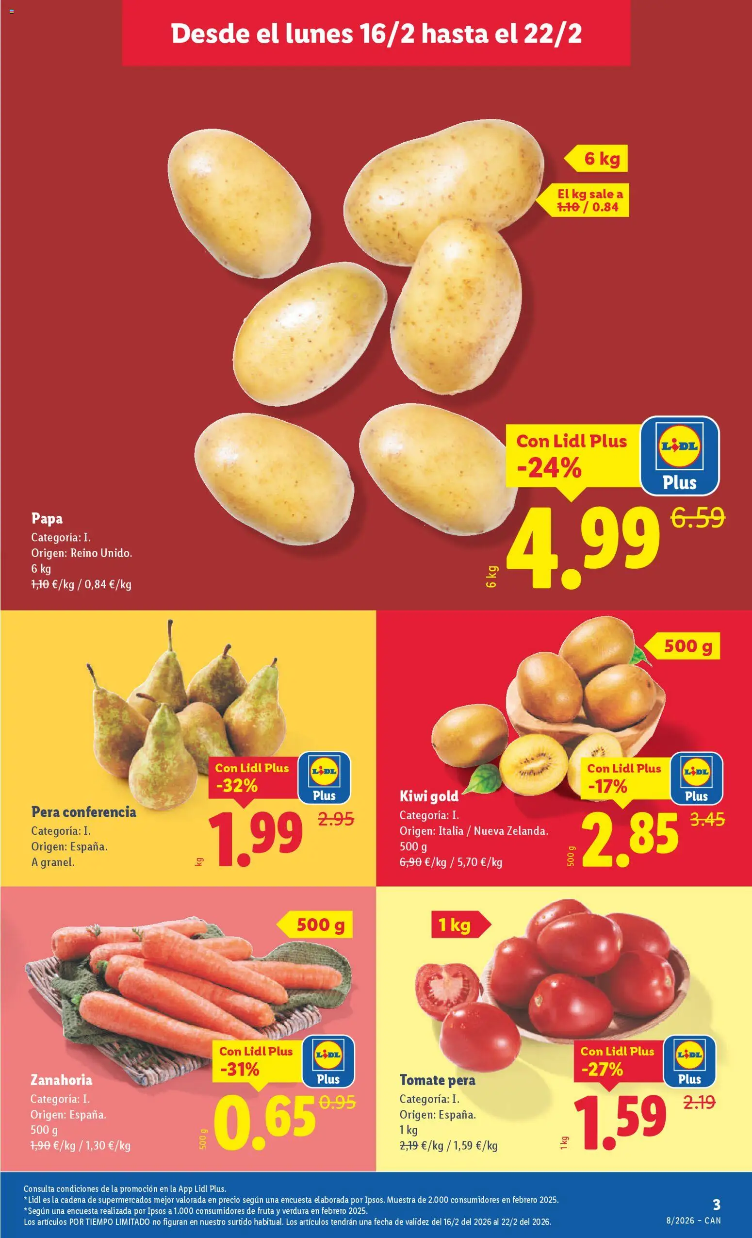 Lidl - Canarias  │ válido desde el 16.02.2026 | Página: 13 | Productos: Kiwi, Zanahoria