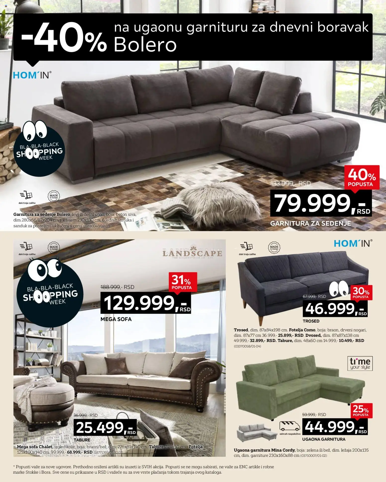 Lesnina XXXL katalog - važi od 21.11.2025 | Strana: 2 | Proizvode: Sofa, Fotelja, Trosed, Ugaona garnitura