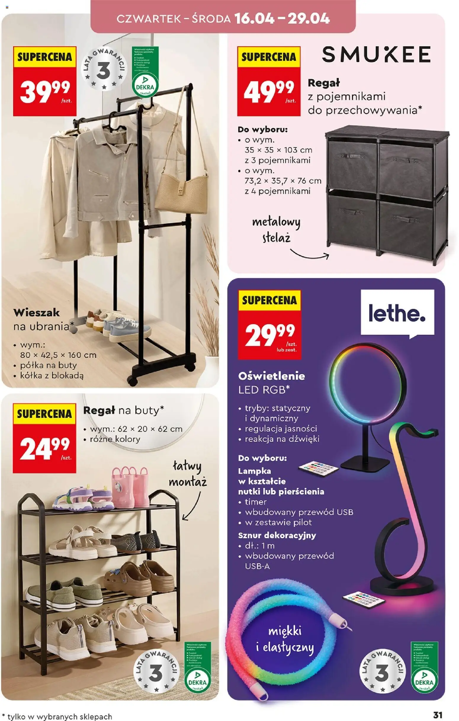 Biedronka Polsko leták - Hity i inspiracje od 11.04.2026 | Strana: 31 | Produkty: USB, Regál, LED