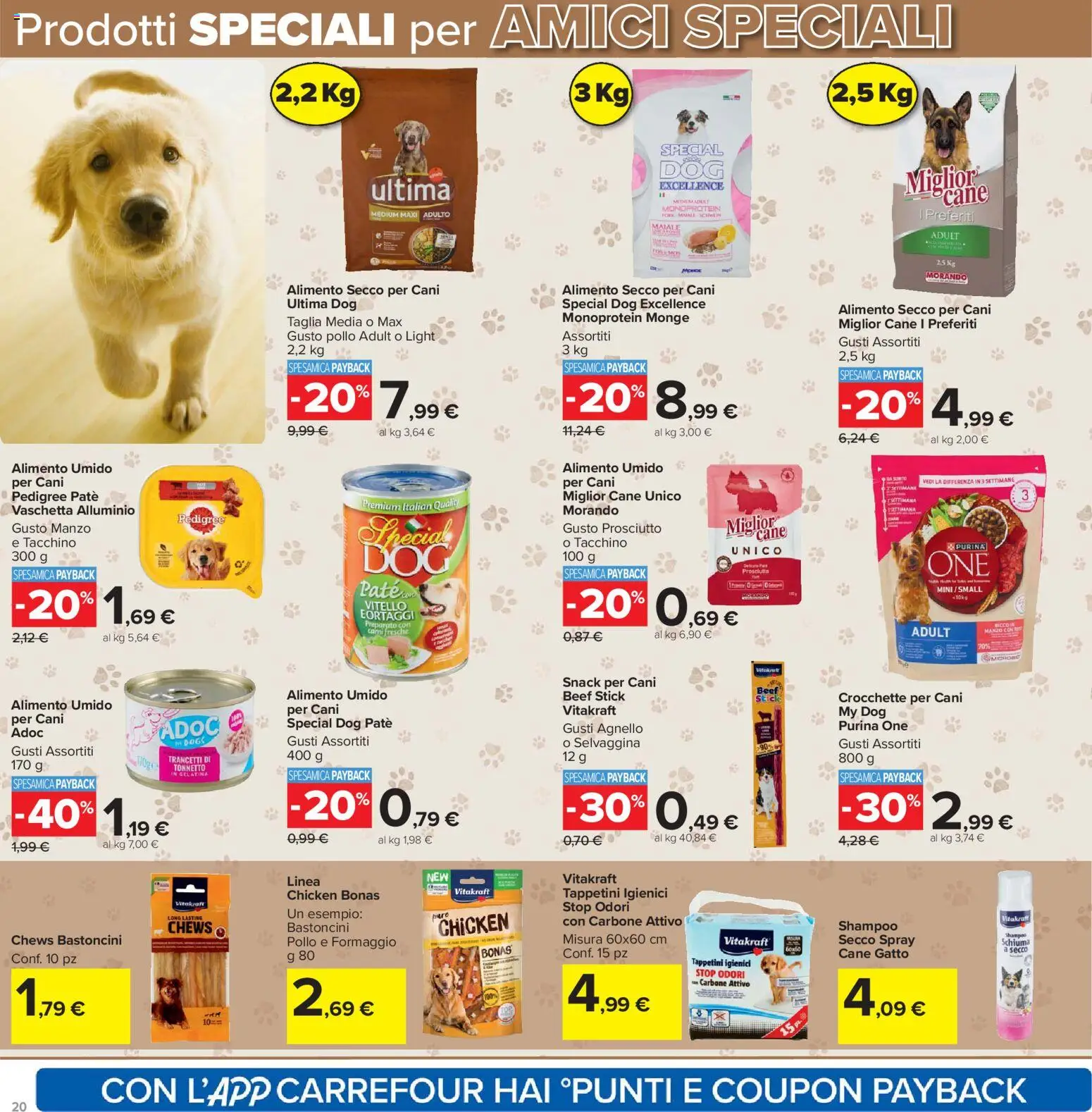 Volantino Carrefour del 21.04.2026 | Pagina: 20 | Prodotti: Shampoo, Pollo, Formaggio, Crocchette