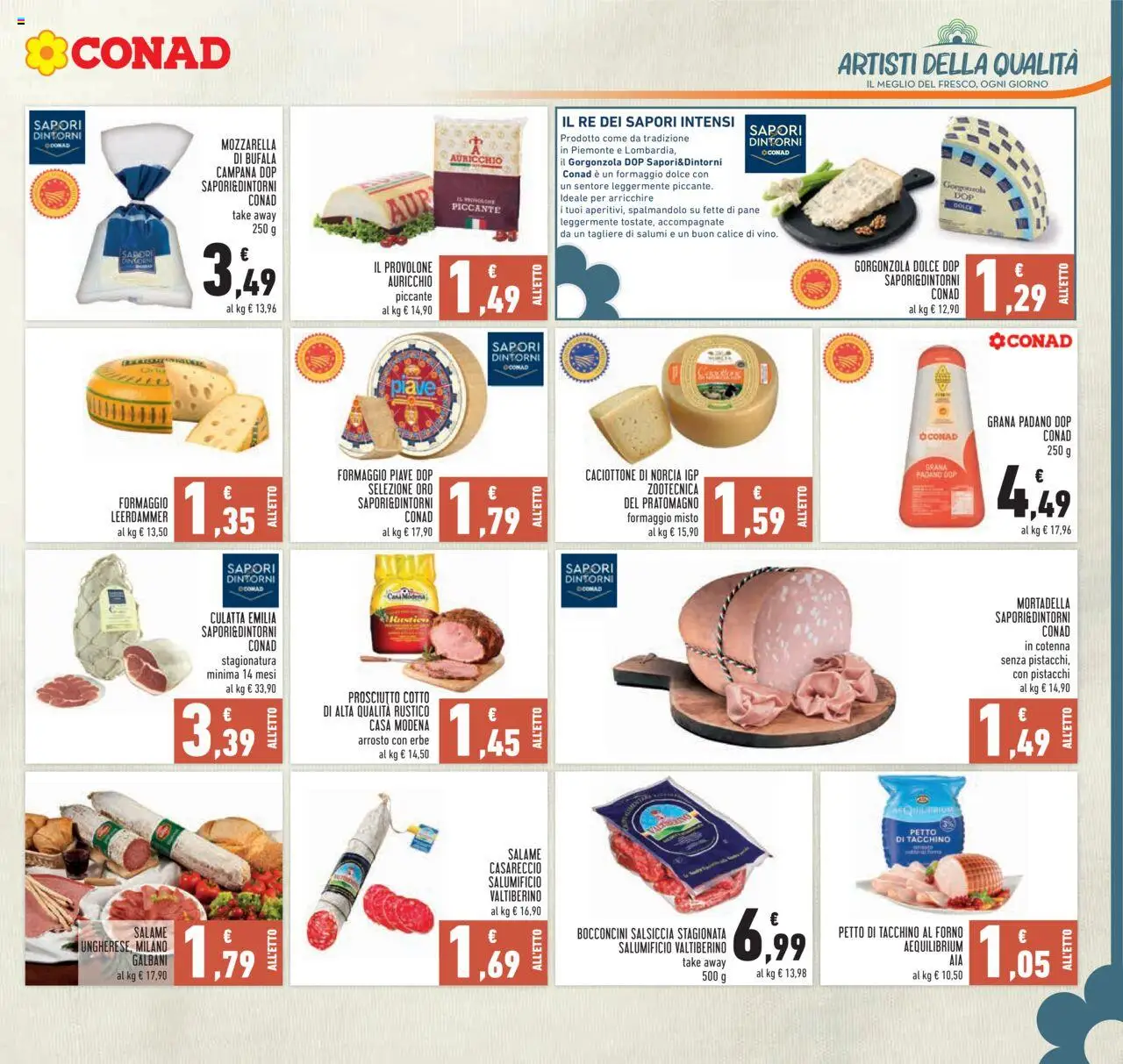 Volantino Conad del 08.10.2025 | Pagina: 9 | Prodotti: Prosciutto Cotto, Tacchino, Mozzarella, Pistacchi