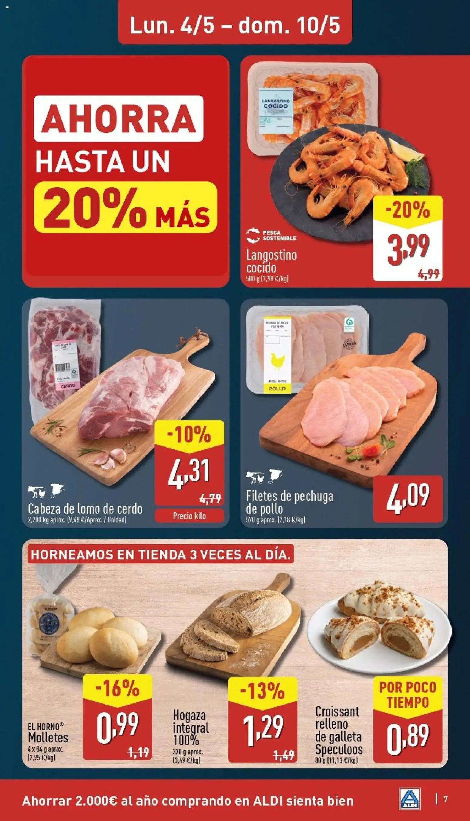 Aldi folleto Península │ válido desde el 04.05.2026 | Página: 7 | Productos: Δισκέτα, Cerdo, Horno, Langostino