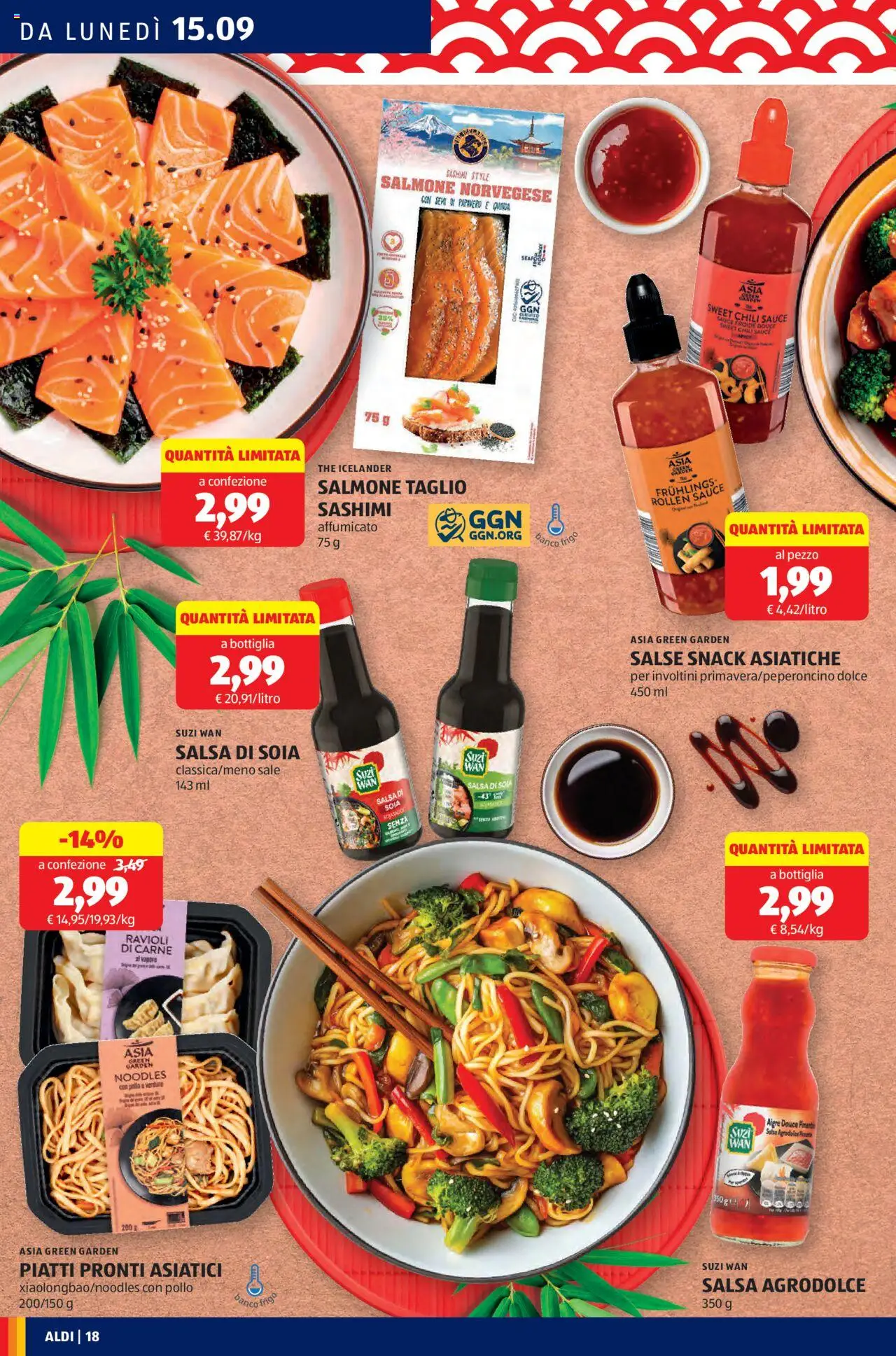 Volantino Aldi del 15.09.2025 | Pagina: 18 | Prodotti: Salmone, Verdure, Salsa, Sale