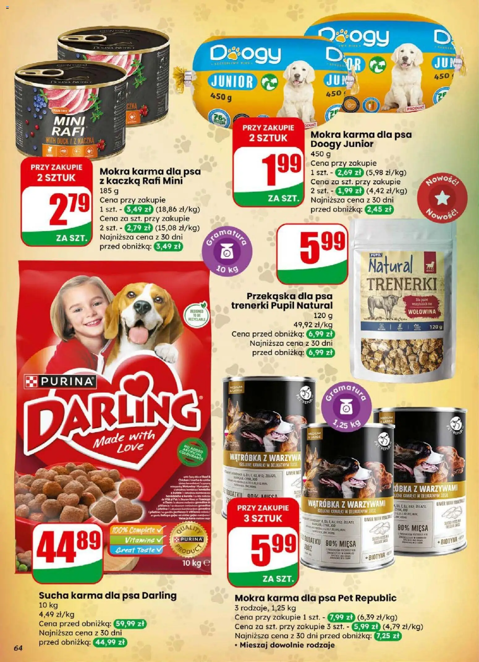 Dino Gazetka od 31.12.2025 | Strona: 64 | Produkty: Wątróbka, Karma dla psa, Wołowina, Warzywa