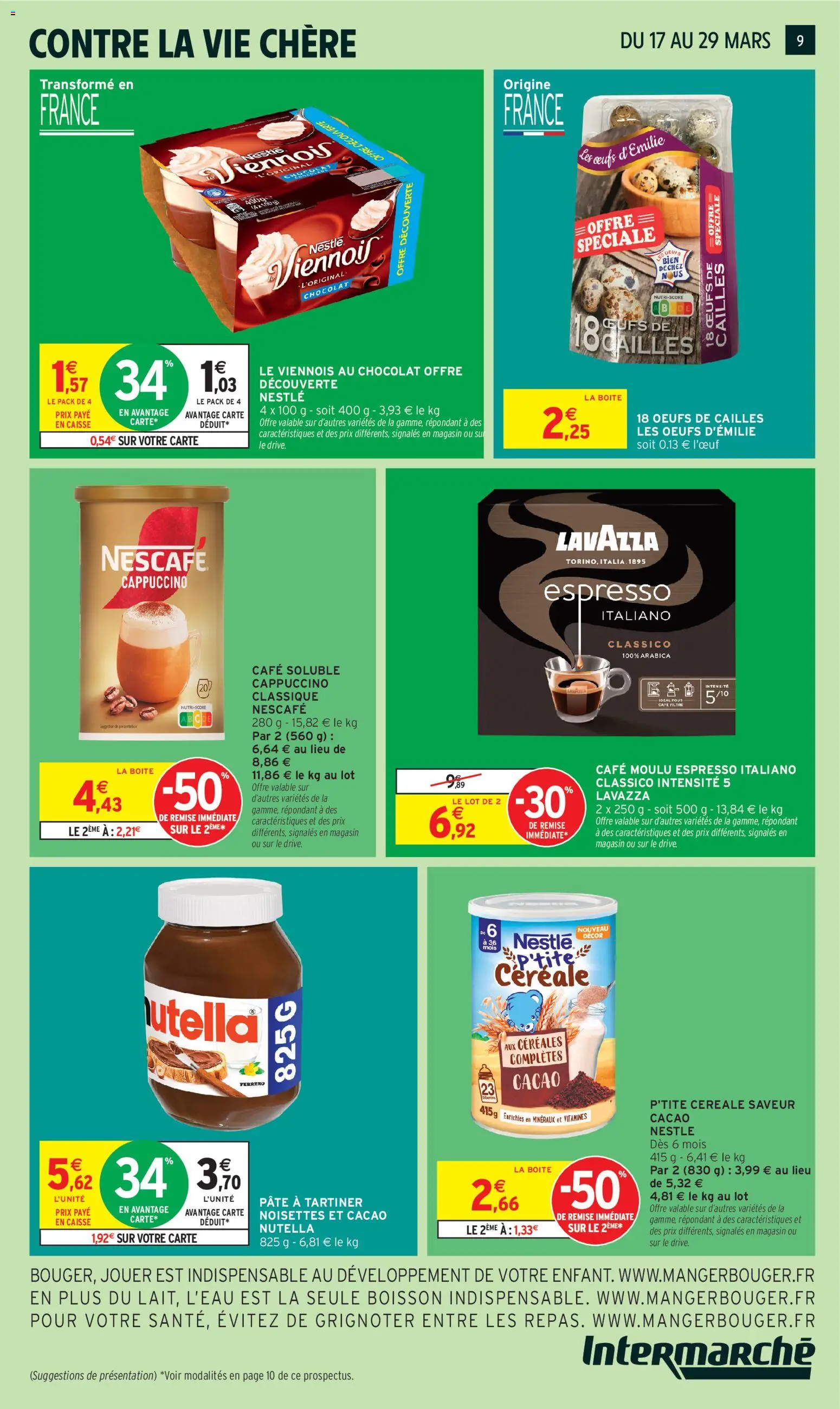 {H1} | Page: 9 | Produits: Noisettes, Pâte à tartiner, Œufs, Café