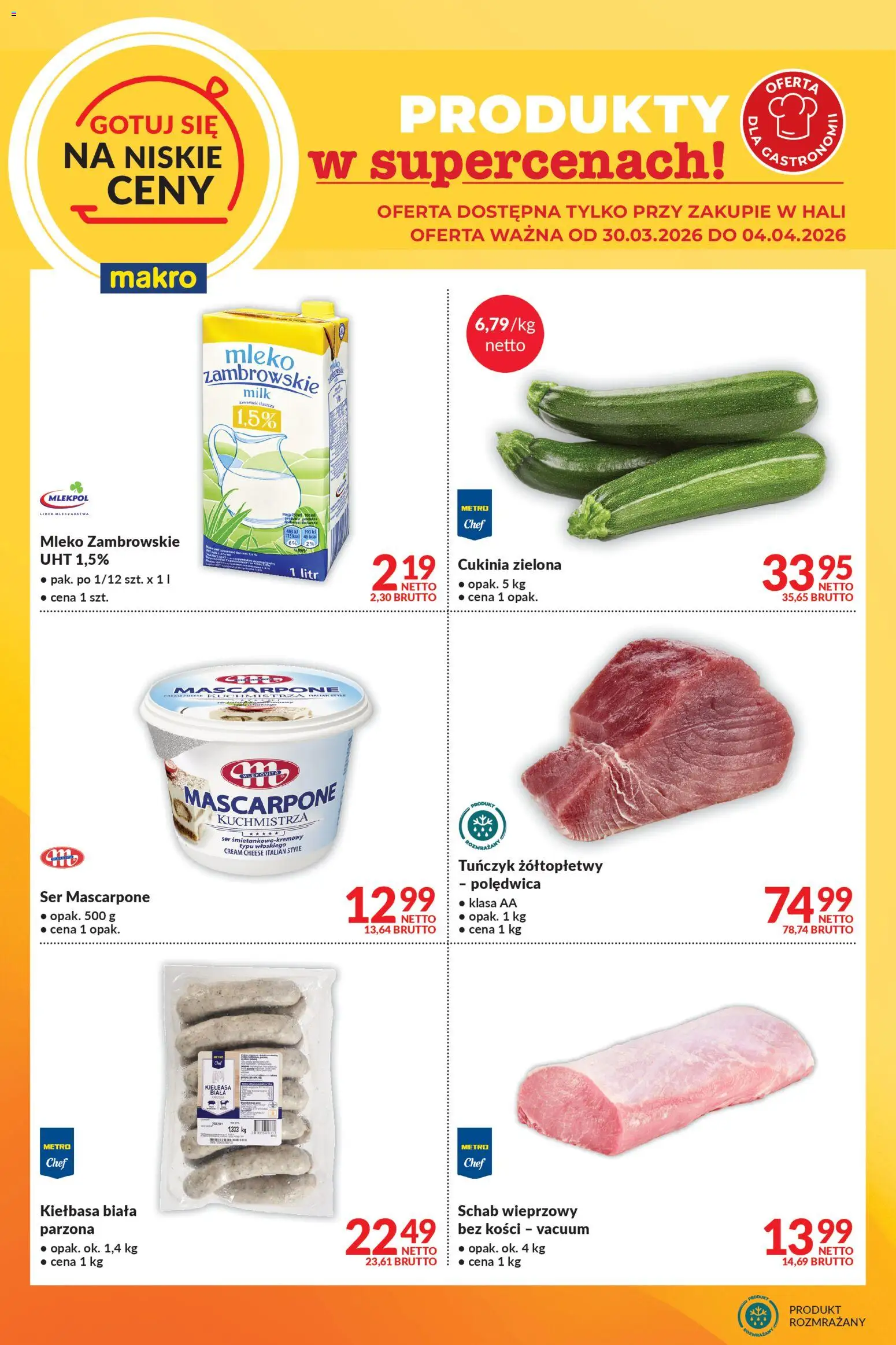Makro gazetka - Gotuj się na niskie ceny od 16.03.2026 | Strona: 2 | Produkty: Cukinia, Mascarpone, Ser, Ser mascarpone