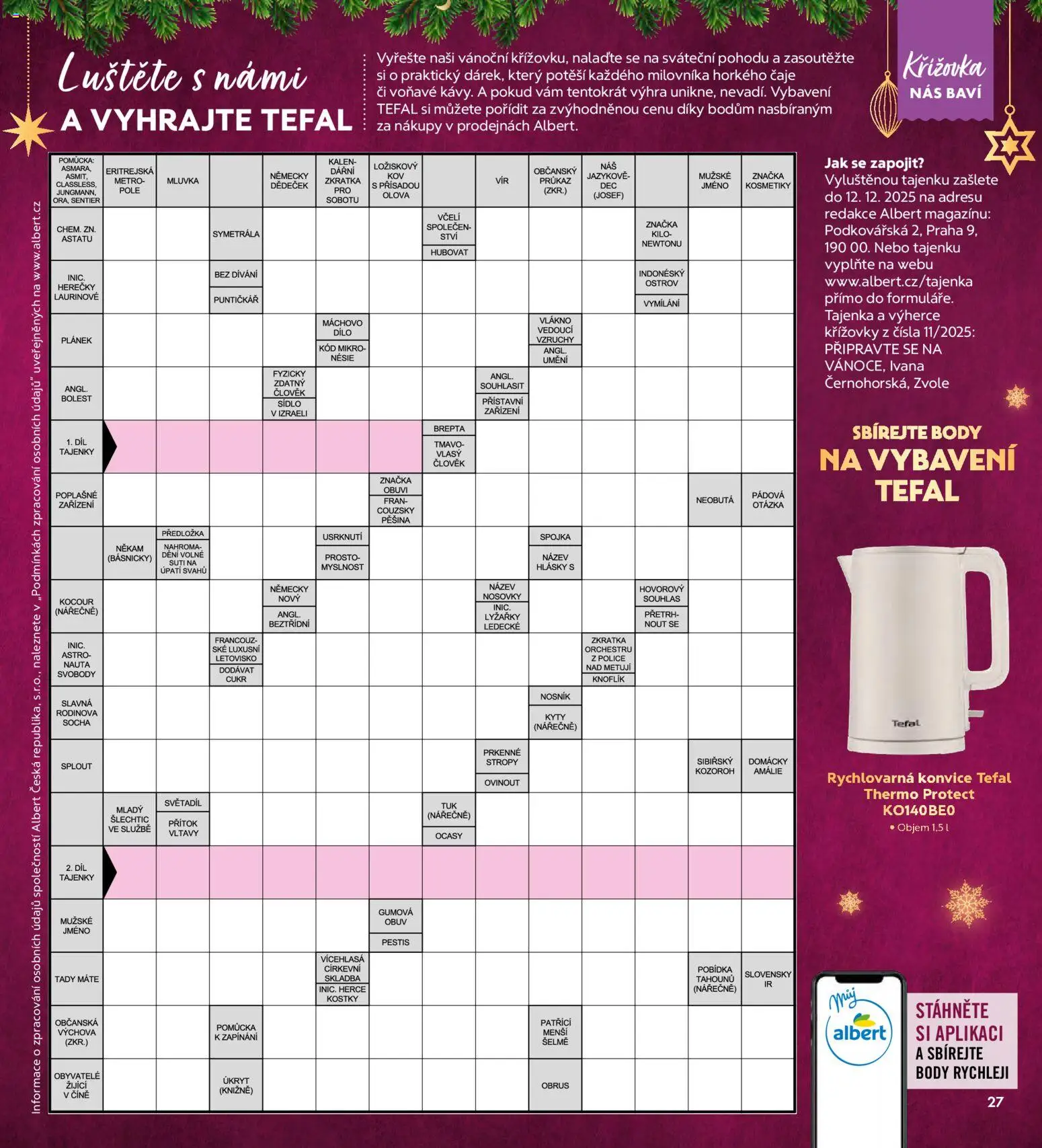 Albert magazín od 01.12.2025 | Strana: 27 | Produkty: Rychlovarná konvice, Kostky, Police, Body