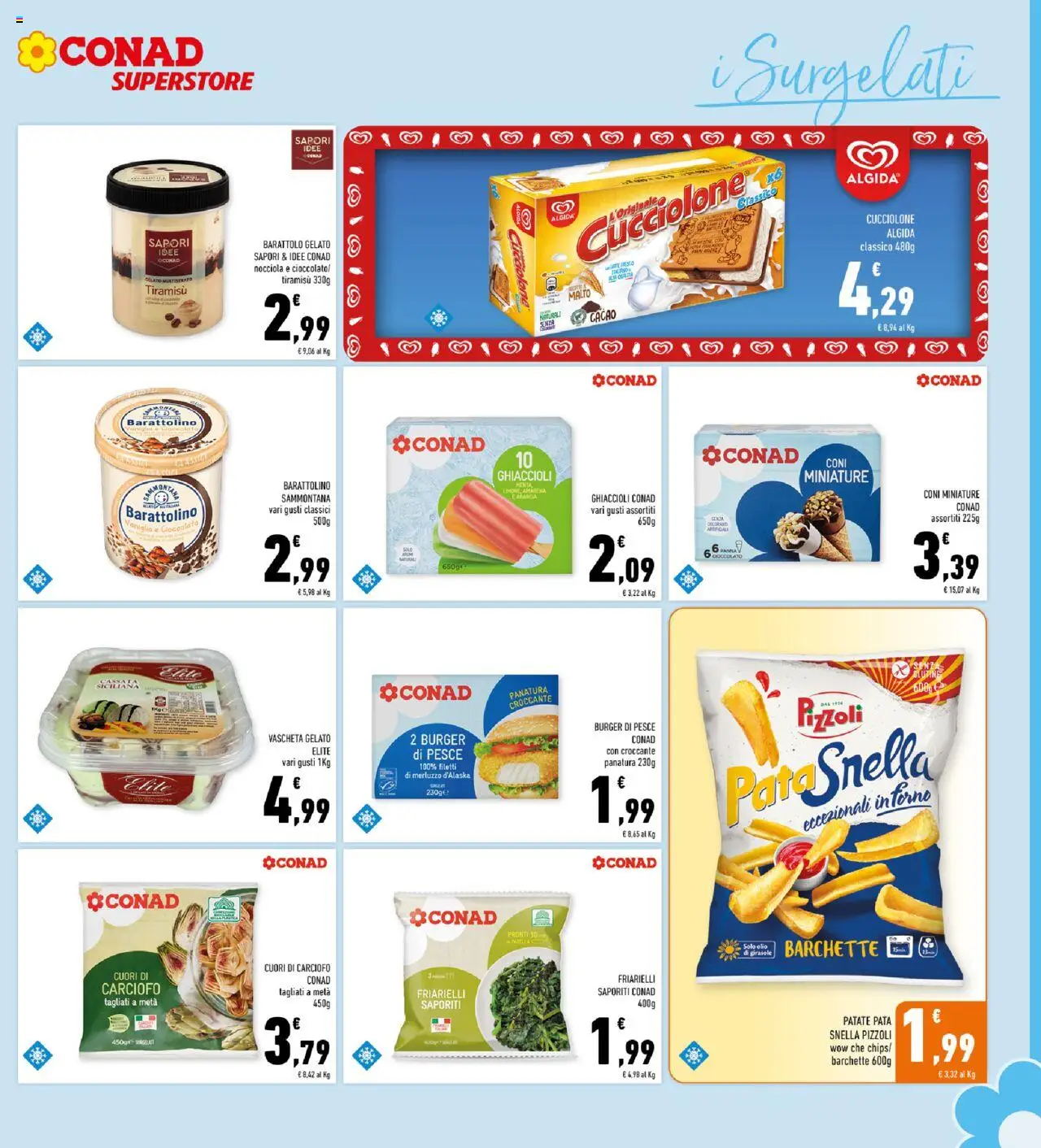 Volantino Conad del 27.08.2025 | Pagina: 9 | Prodotti: Ghiaccioli, Patate, Arancia, Cacao