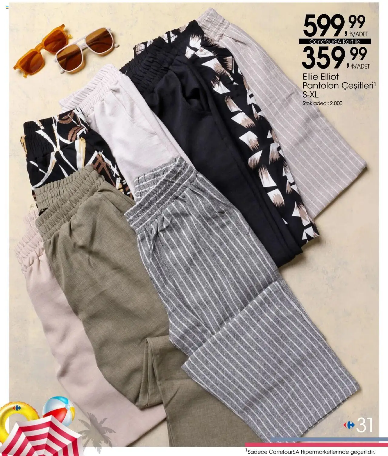 CarrefourSA - Tatil Katalogu  - 02.06.2025 tarihinden itibaren geçerlidir | Sayfa: 31 | Ürünler: Pantolon