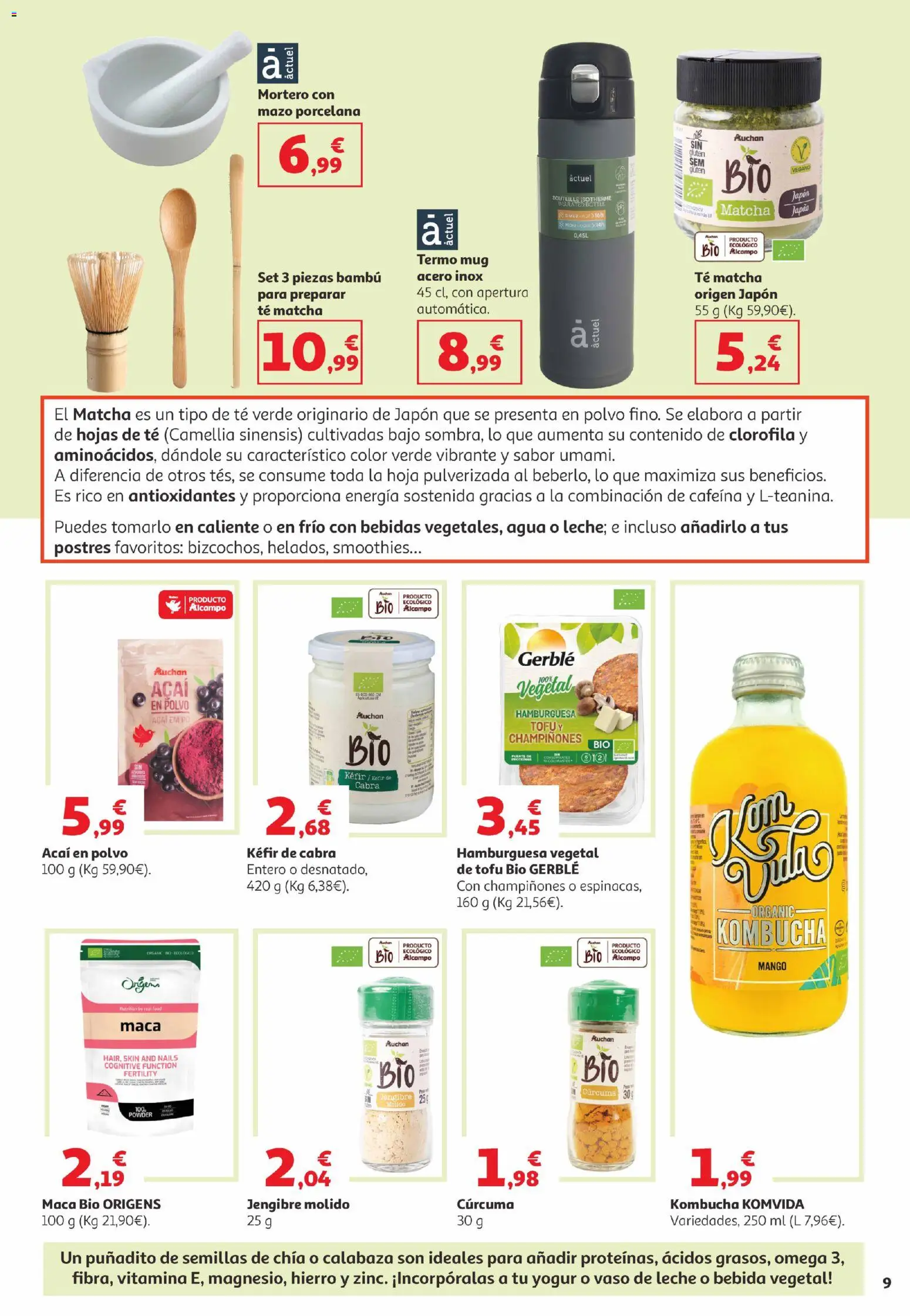Alcampo Canarias │ válido desde el 05.05.2026 | Página: 9 | Productos: Πράσινο τσάι, Té, Ρούτερ, Σοκολατούχο γάλα