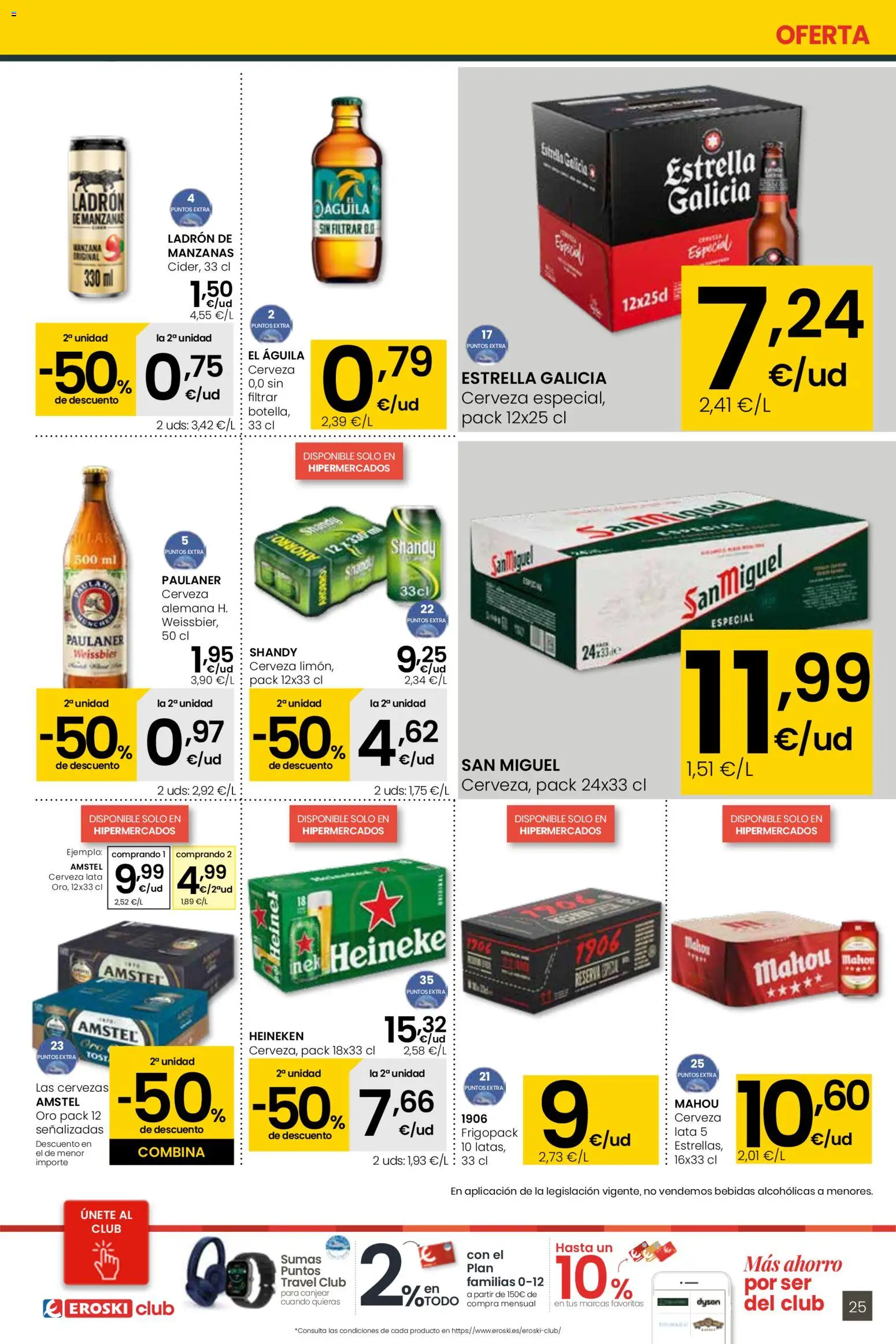 Eroski - Siempre a buen precio │ válido desde el 29.01.2026 | Página: 25 | Productos: Cerveza, Manzanas, Manzana, Σπανάκι