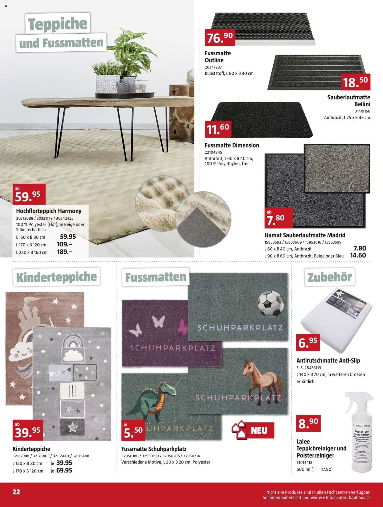 Bauhaus Aktionen – gültig ab 23.02.2026 | Seite: 22 | Produkte: Teppich, Fußmatte