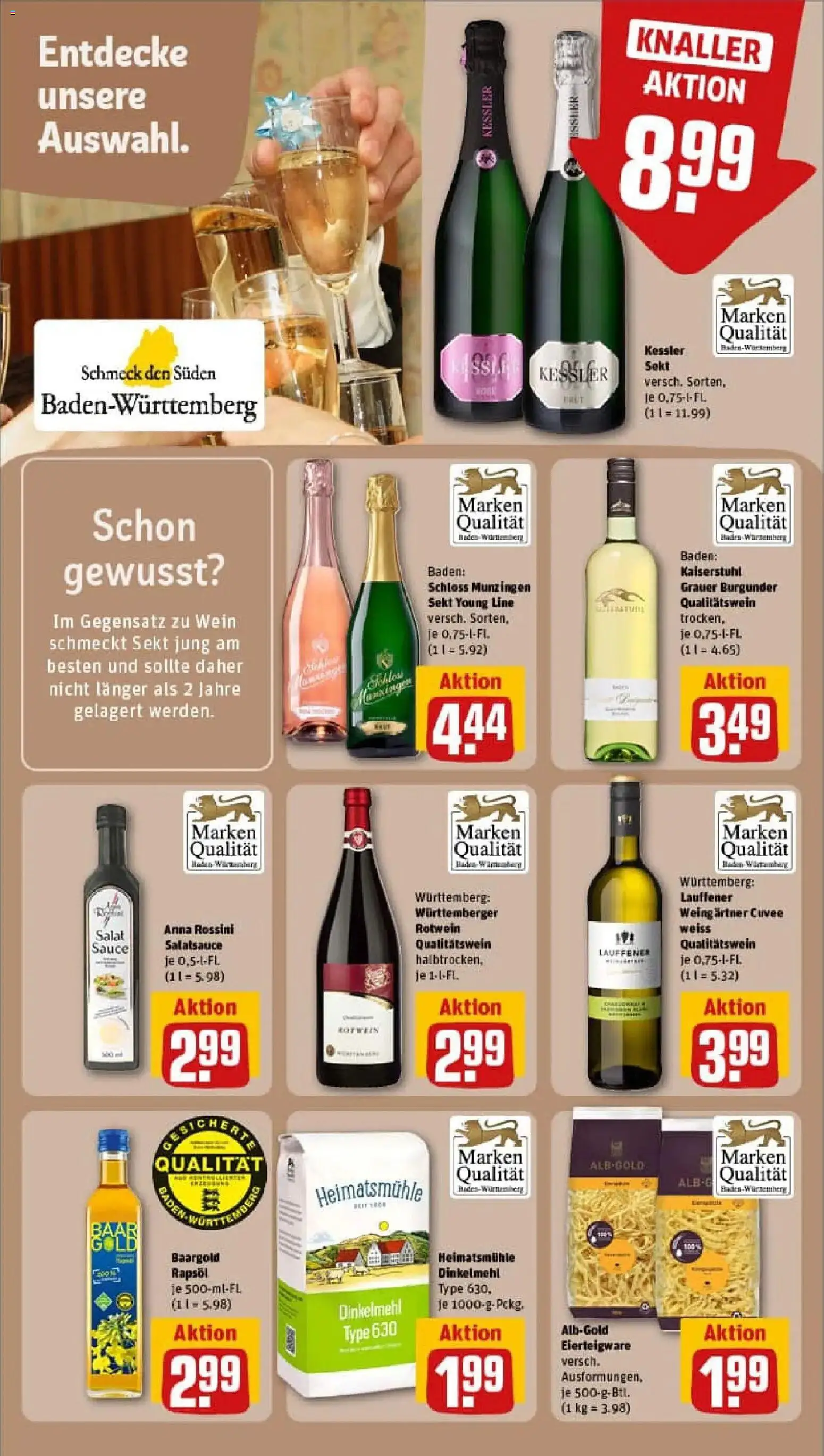 Rewe prospekt Mengen	 – gültig ab 10.11.2025 | Seite: 16 | Produkte: Rotwein, Sekt, Dressing, Salat