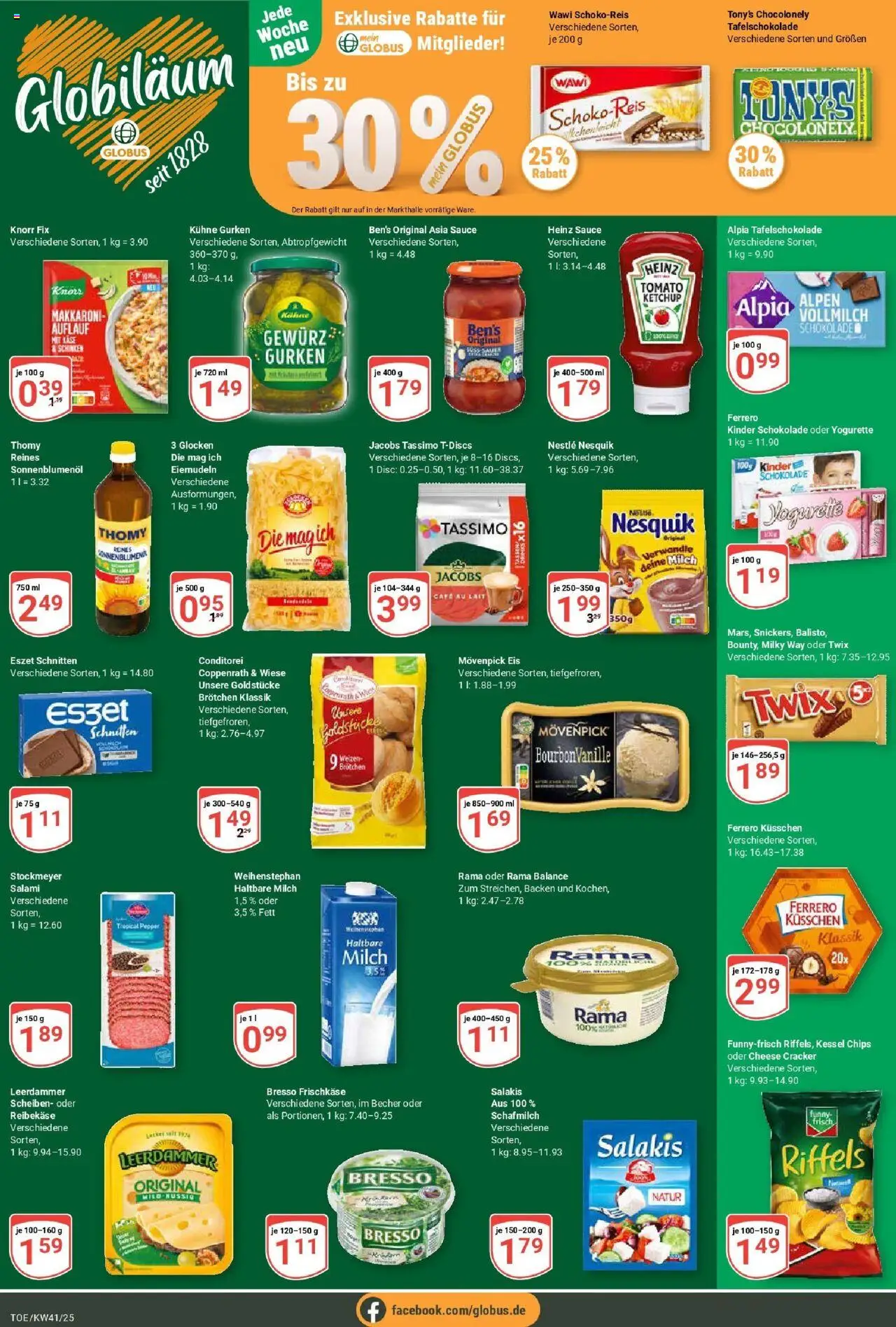Globus prospekt Tönisvorst	 – gültig ab 06.10.2025 | Seite: 2 | Produkte: Knorr fix, Salakis, Gurken, Eis