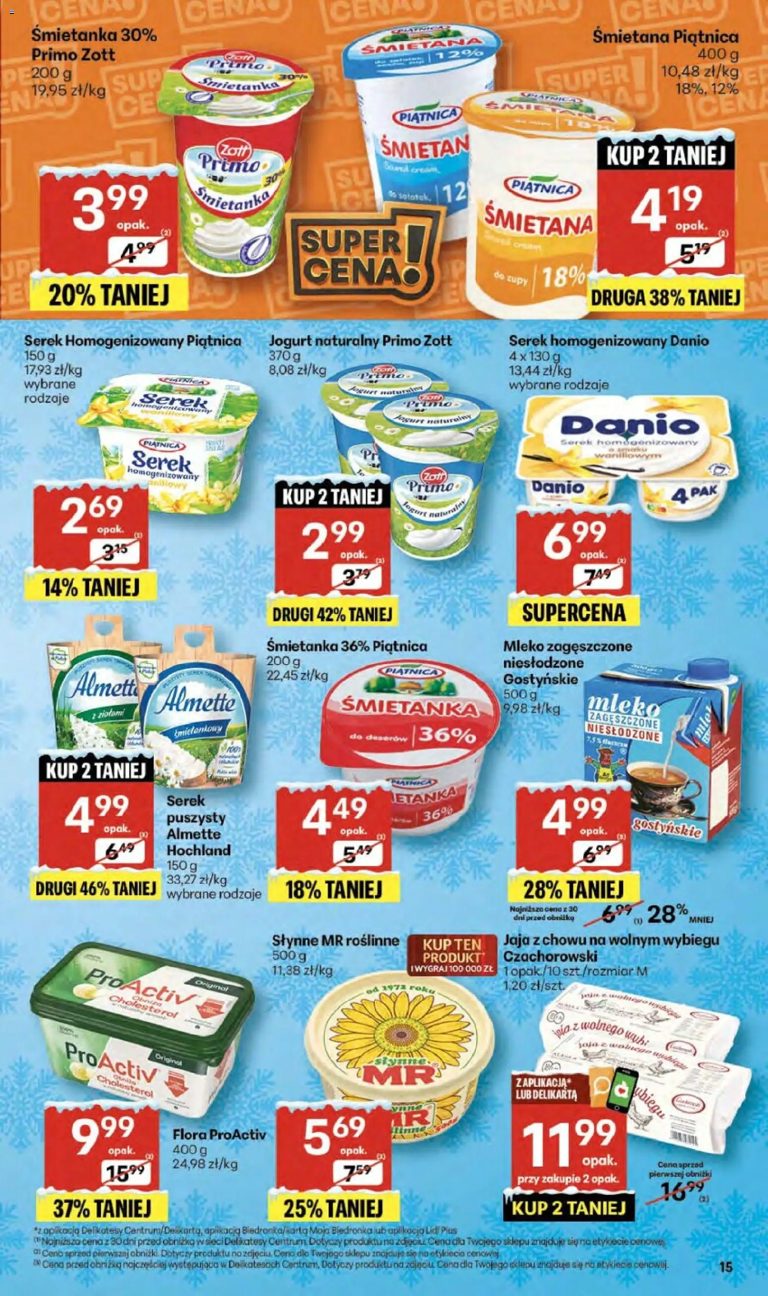 Delikatesy Centrum Gazetka od 18.12.2025 | Strona: 15 | Produkty: Jogurt naturalny, Jogurt, Śmietana, Jaja