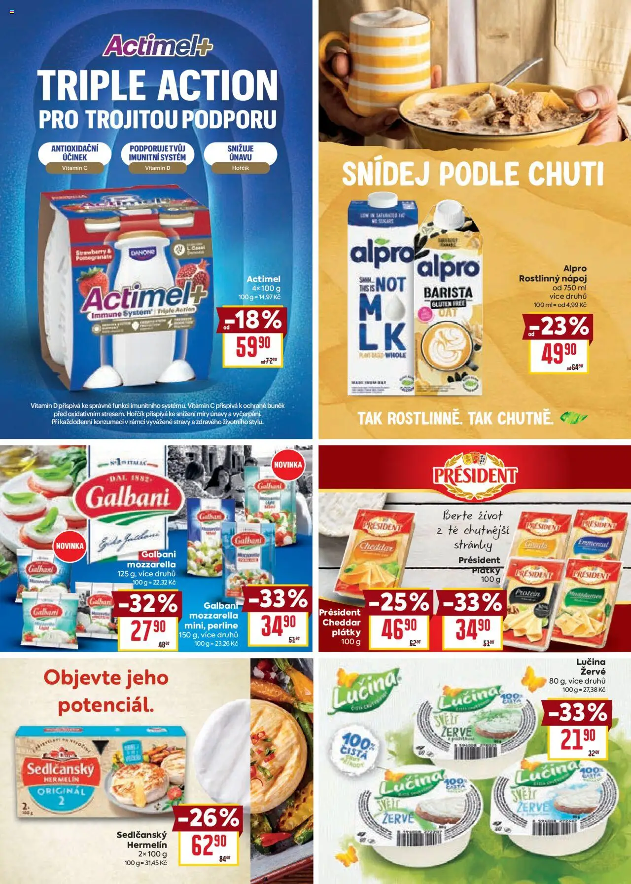 Billa leták - Partneři od 13.08.2025 | Strana: 8 | Produkty: Lučina, Vitamin D, Actimel, Mozzarella