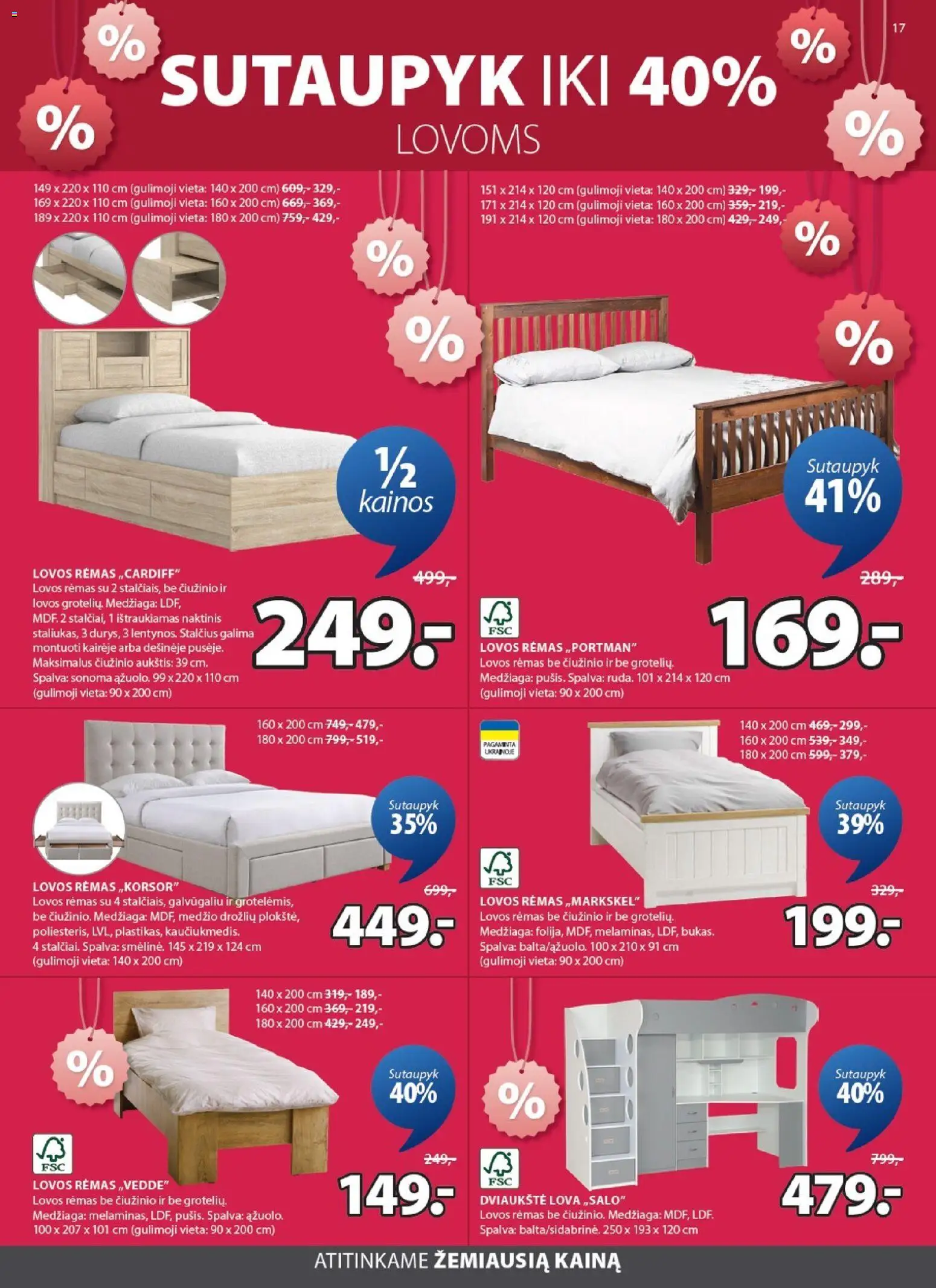 JYSK akcijos nuo 06.01.2026 | Puslapis: 17 | Prekių: Lova